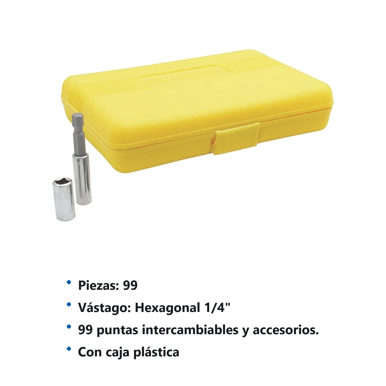 Juego combinado de puntas hexágono de 1/4", 99 piezas en caja plástica Surtek - Imagen 3