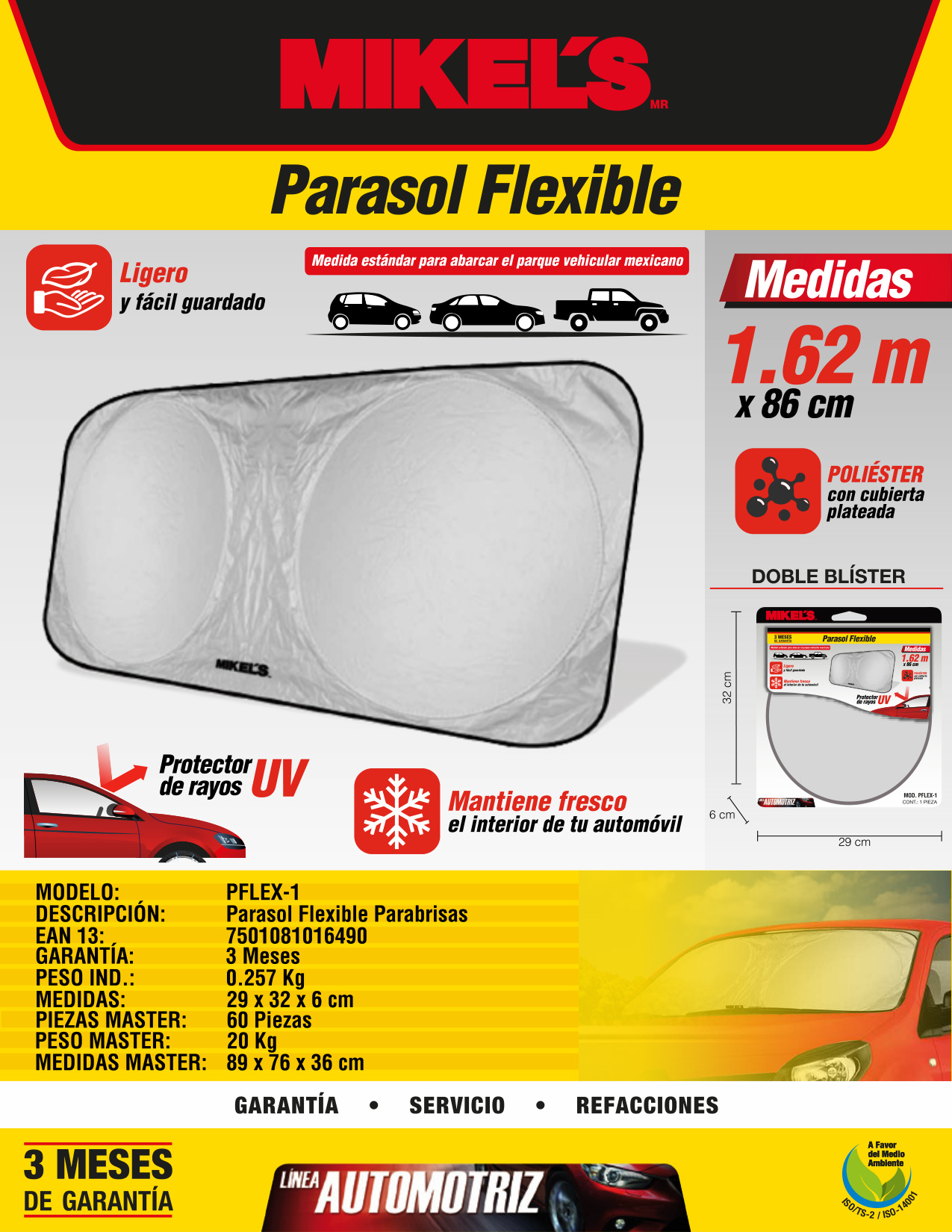 MIKELS PFLEX-1 Parasol (162 x 86 cms) - Imagen 4