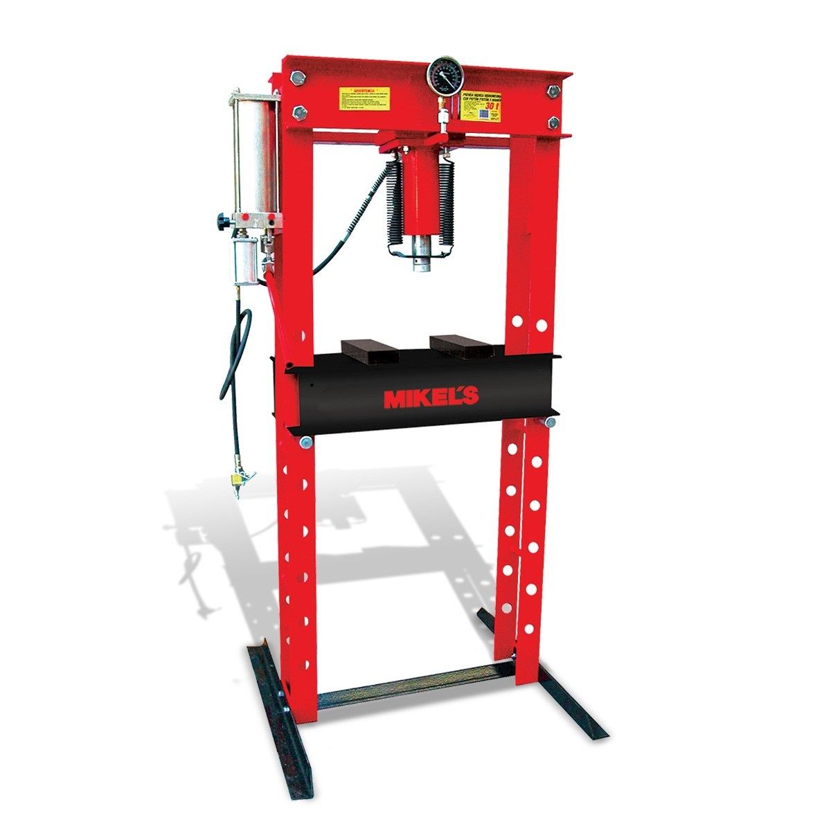 MIKELS PHB-30 Prensa hidroneumática con pistón y manómetro (30 ton)