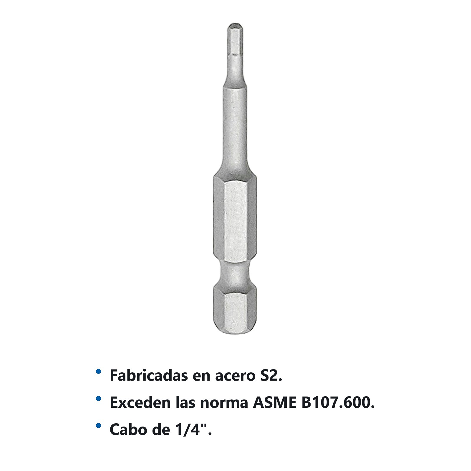 Punta hexagonal de poder en pulgadas hexágono de 1/4", 3/16" x 2" 5 piezas Surtek - Imagen 2