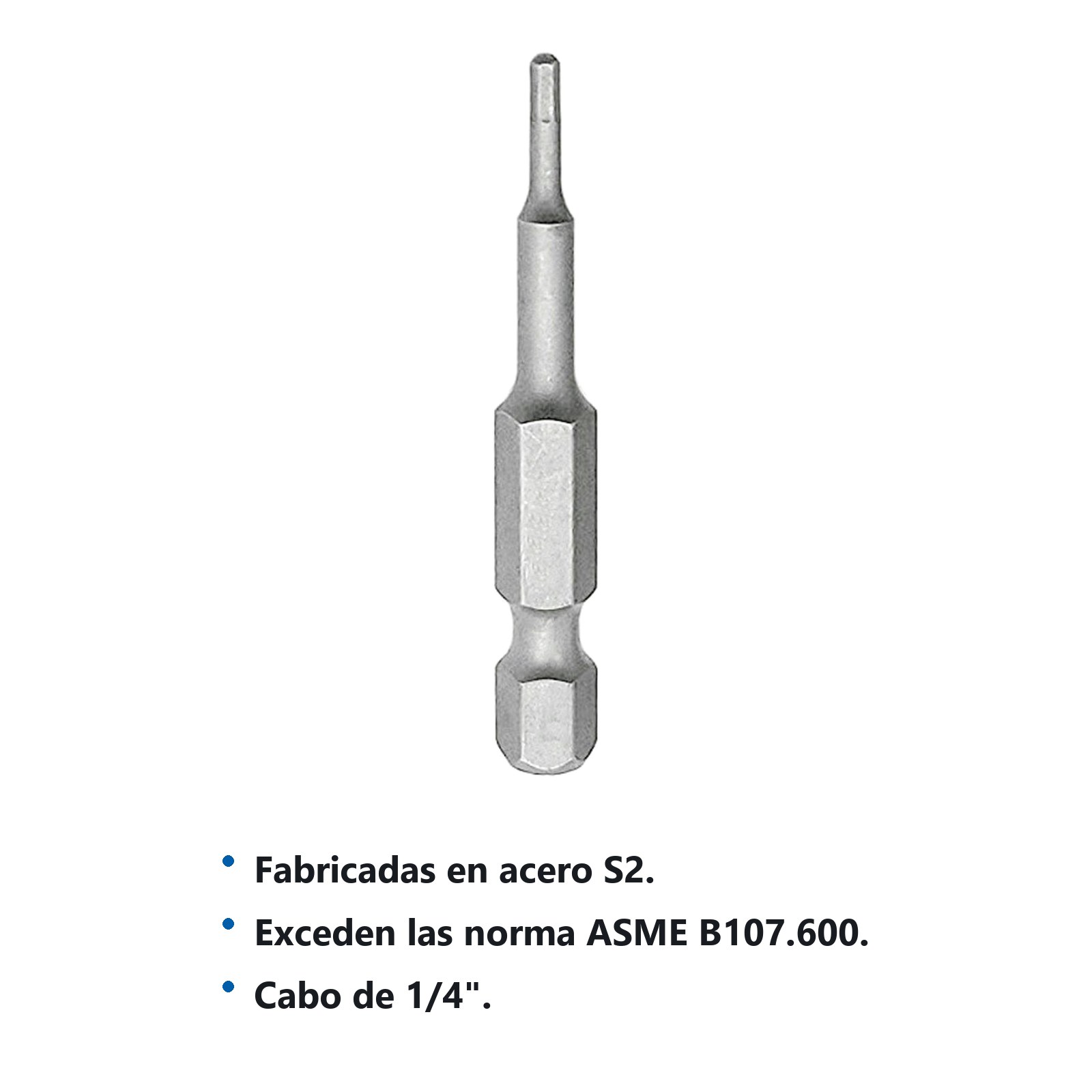 Punta hexagonal de poder métrica hexágono de 1/4", 5 mm x 2" 5 piezas Surtek - Imagen 2