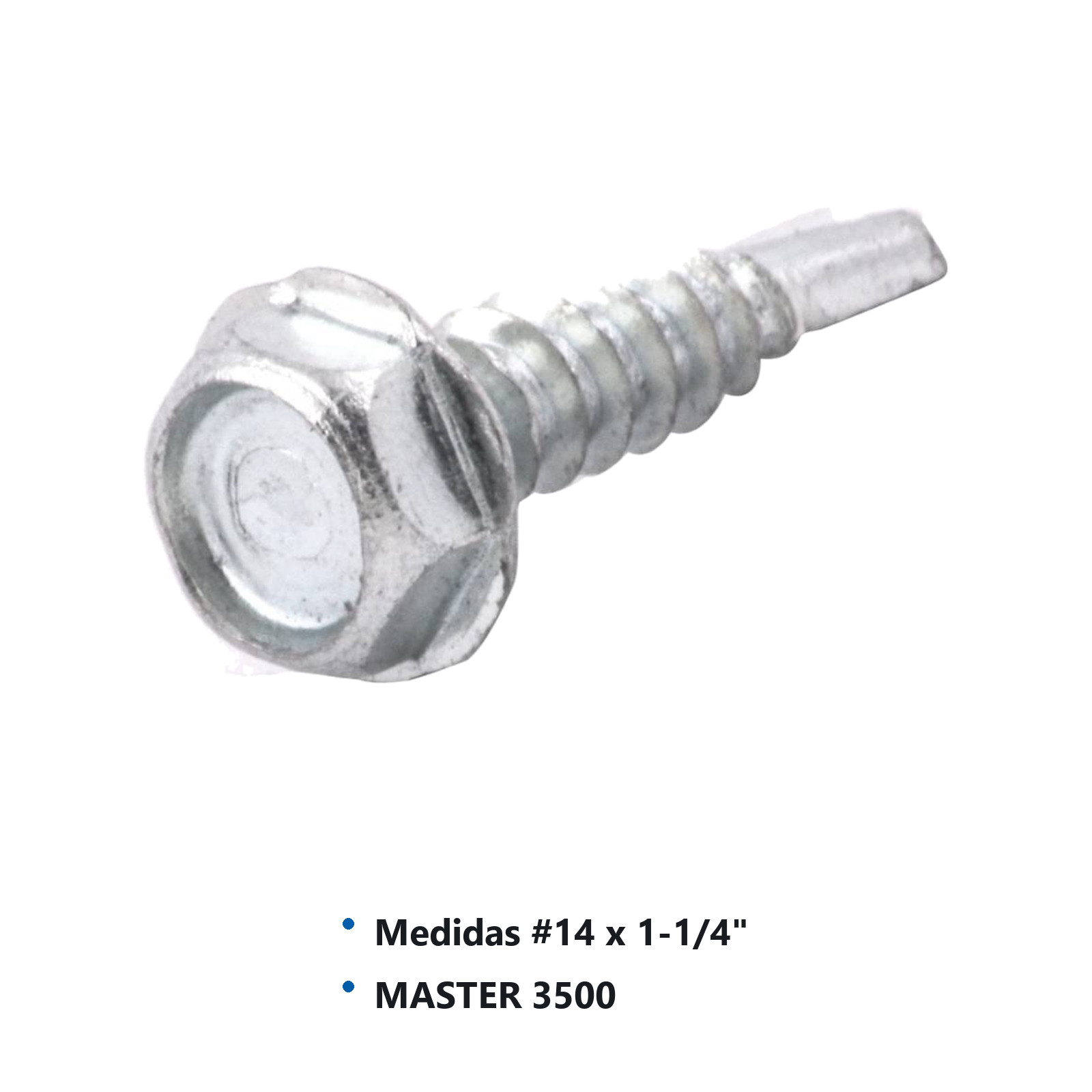 PIJA PUNTA D/BROCA GALV. #14x1-1/4'' (Precio x Caja - caja c/3500 piezas) - Imagen 2