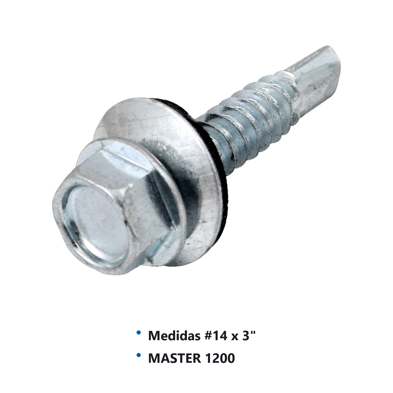 PIJA PUNTA D/BROCA C/RONDANA GALV. #14x3" (Precio x Caja - caja c/150 piezas) - Imagen 3
