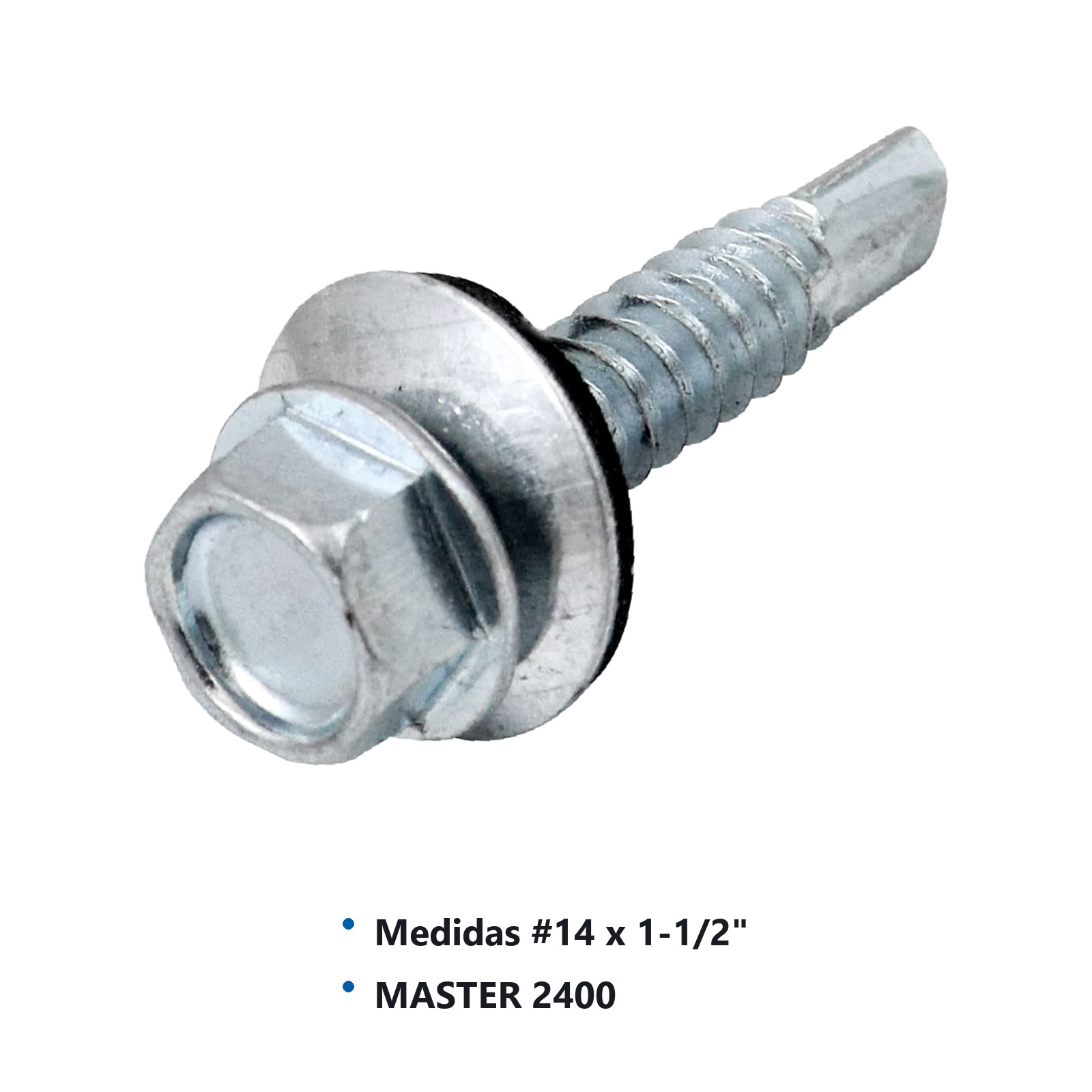 PIJA PUNTA D/BROCA C/RONDANA REDUCIDA GALV. #14x1-1/2" (Precio x Caja - caja c/300 piezas) - Imagen 3
