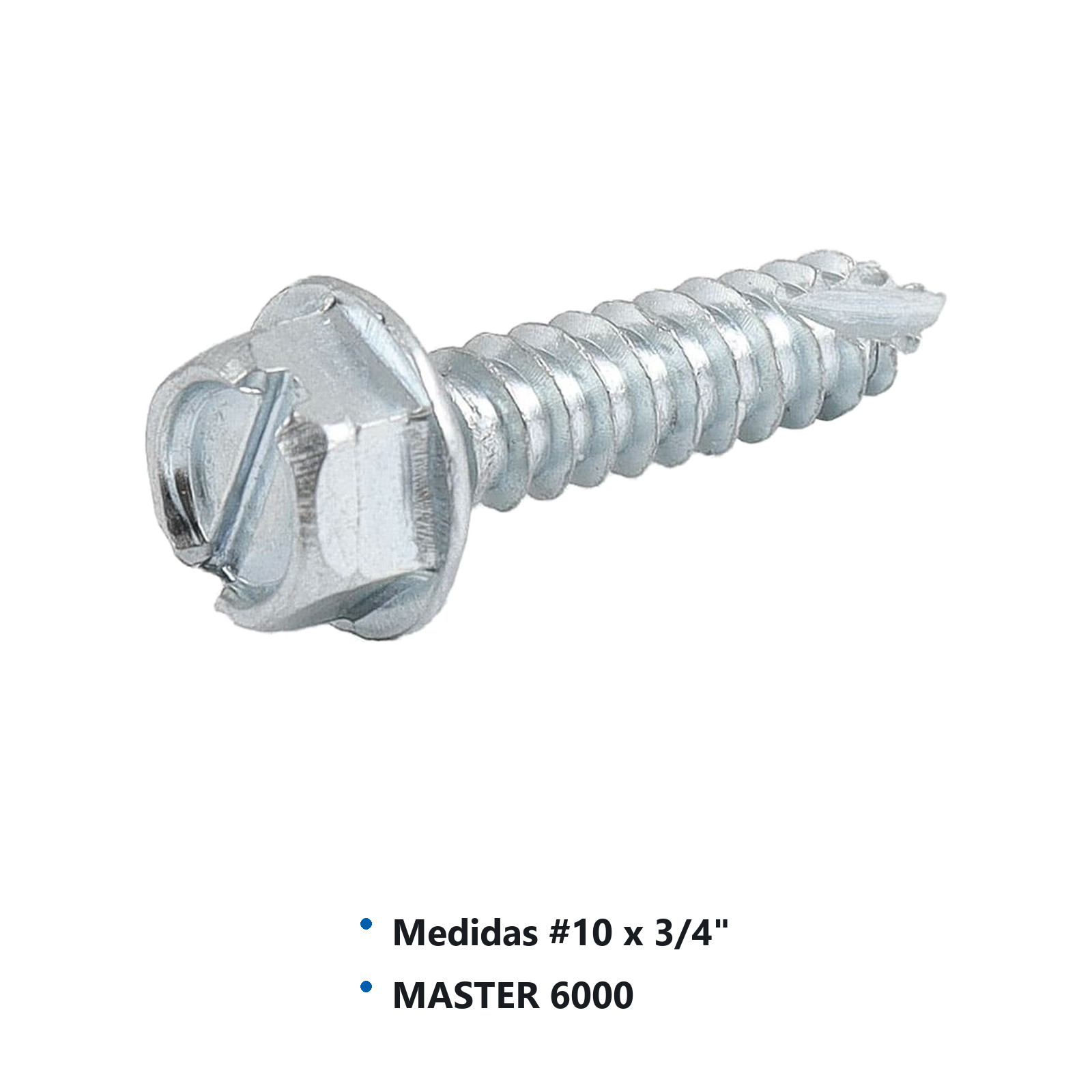 PIJA PARA LÁMINA HEX. RANURADA GALV. #10x3/4" (Precio x Caja - caja c/500 piezas) - Imagen 2