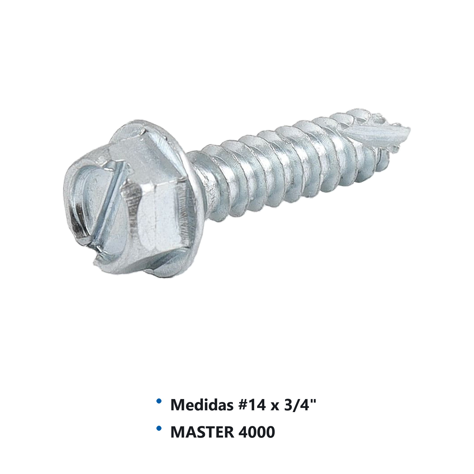 PIJA PARA LÁMINA HEX. RANURADA GALV. #14x3/4" (Precio x Caja - caja c/500 piezas) - Imagen 2