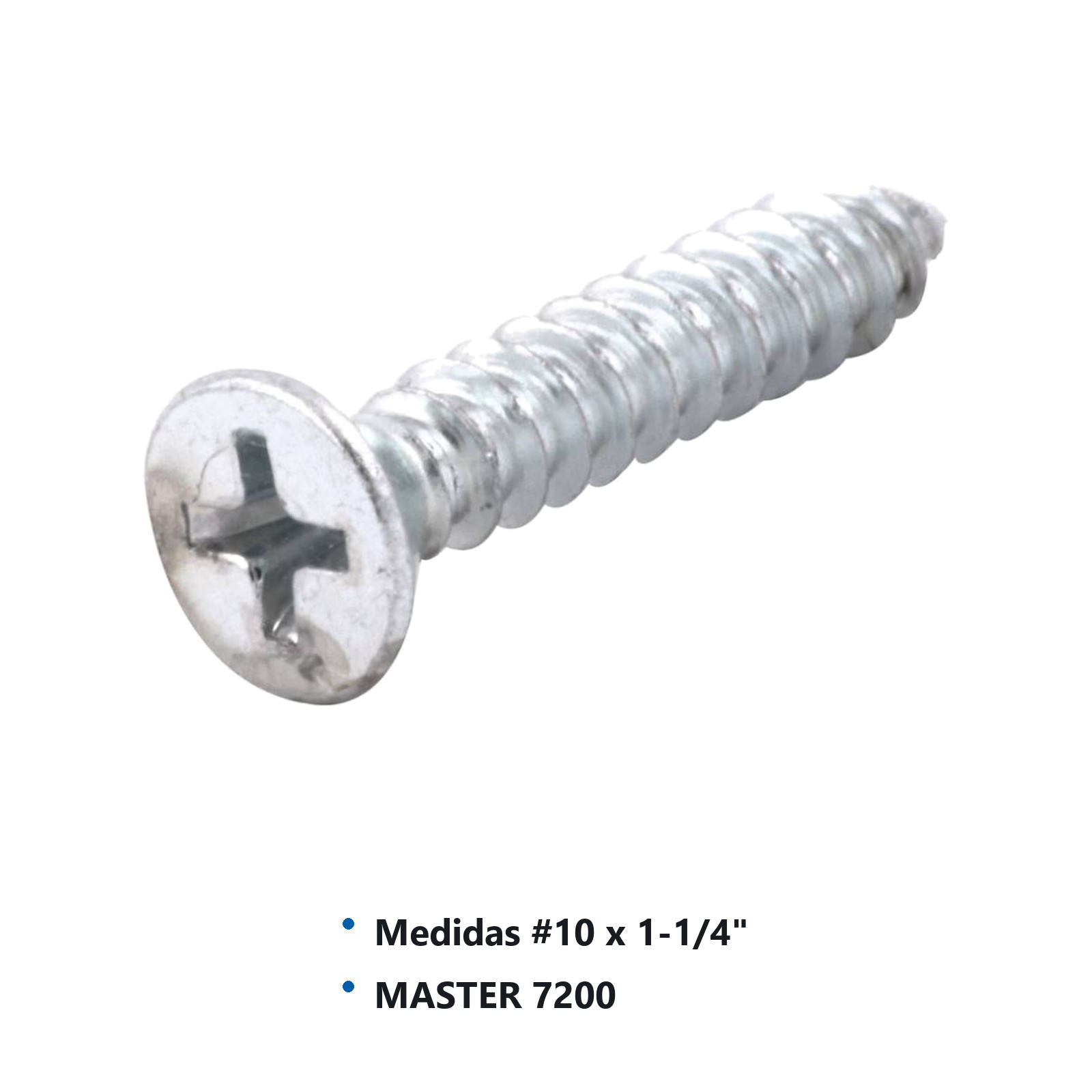 PIJA CABEZA PLANA PHILLIPS GALV. PUNTA AB #10x1-1/4" (Precio x Caja - caja c/600 pieza - Imagen 2