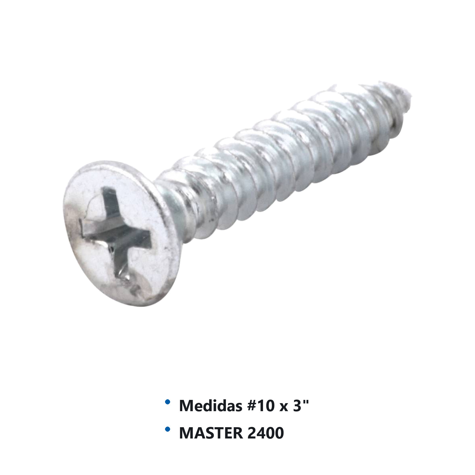 PIJA CABEZA PLANA PHILLIPS GALV. PUNTA AB #10x3" (Precio x Caja - caja c/200 piezas) - Imagen 2