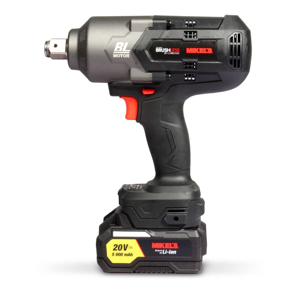 MIKELS PI-1250 Pistola de impacto inalámbrica industrial (1,250 Nm)