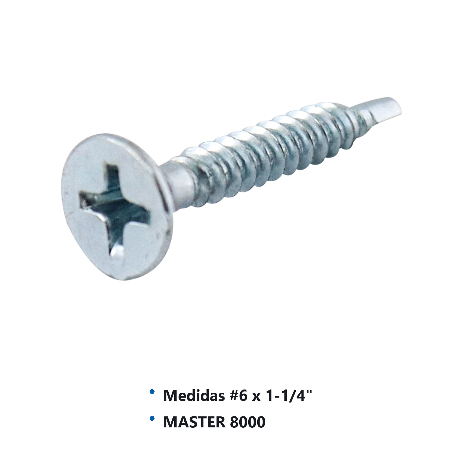 PIJA PARA TABLAROCA PUNTA D/BROCA GALVANIZADA #6x1-1/4" (Precio x Caja - caja c/1000 piezas) - Imagen 2