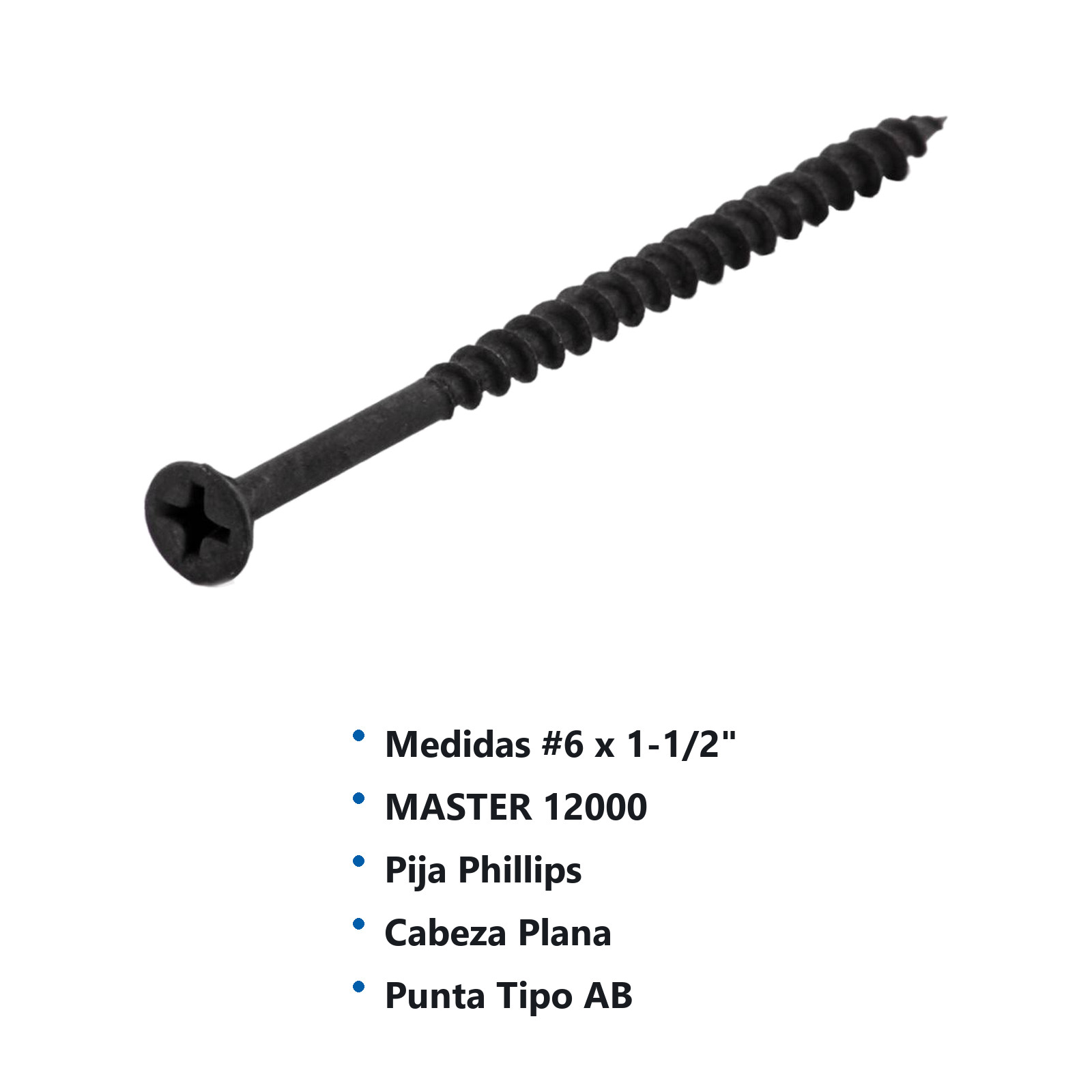PIJA AGLOMERADA PHILLIPS C/NIB #6x1-1/2" (Precio x Caja - caja c/1000piezas) - Imagen 2