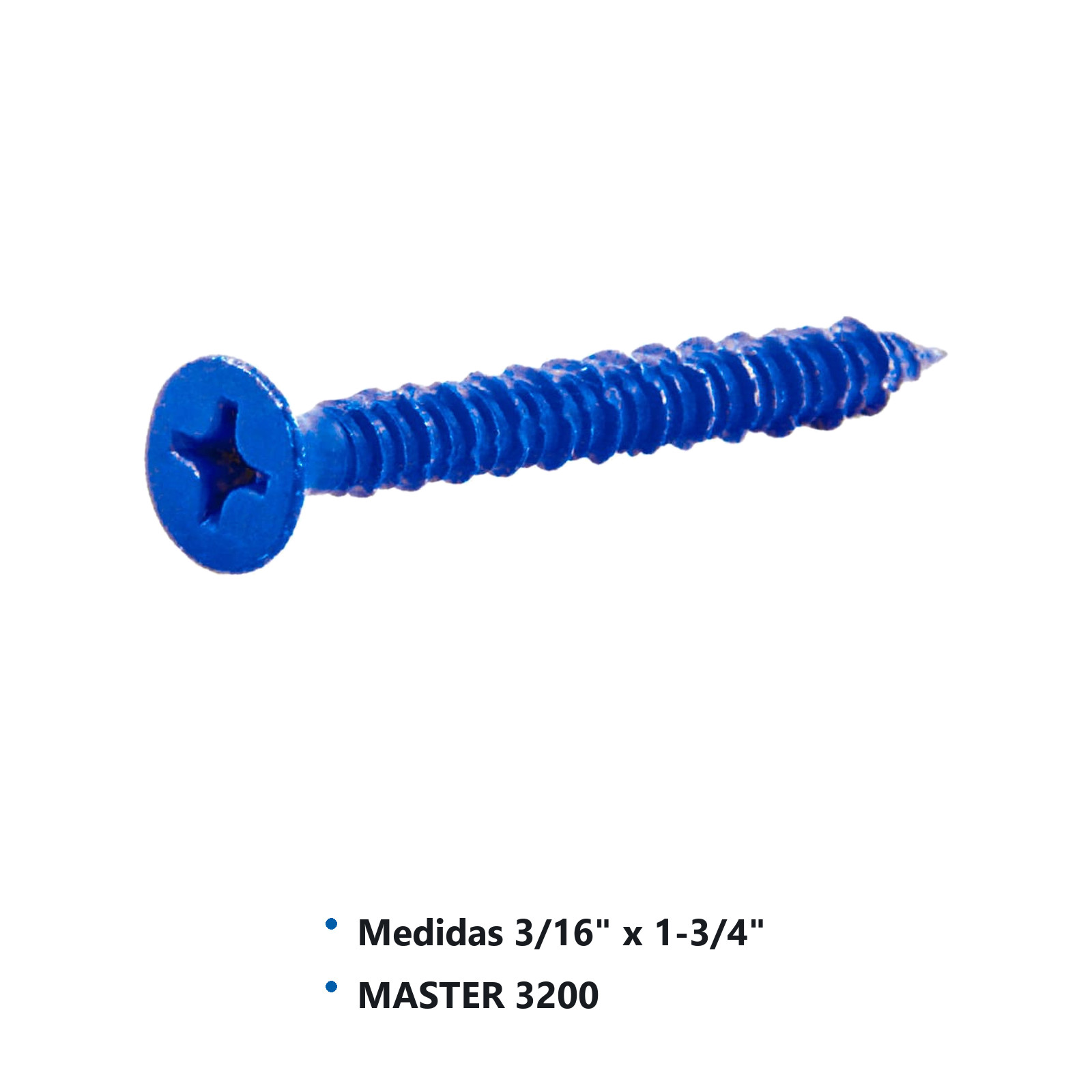 PIJA CABEZA PLANA PARA CONCRETO 3/16"x1-3/4" (Precio x Caja - caja c/400 piezas) - Imagen 2