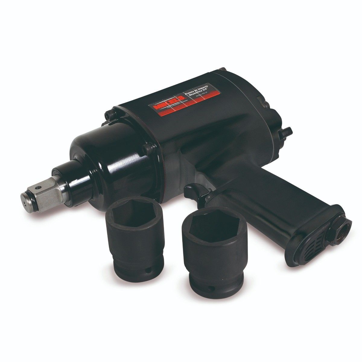 MIKELS PINK-3/4 Pistola de impacto neumática (3/4”, 720 lb/ft) con kit de dados