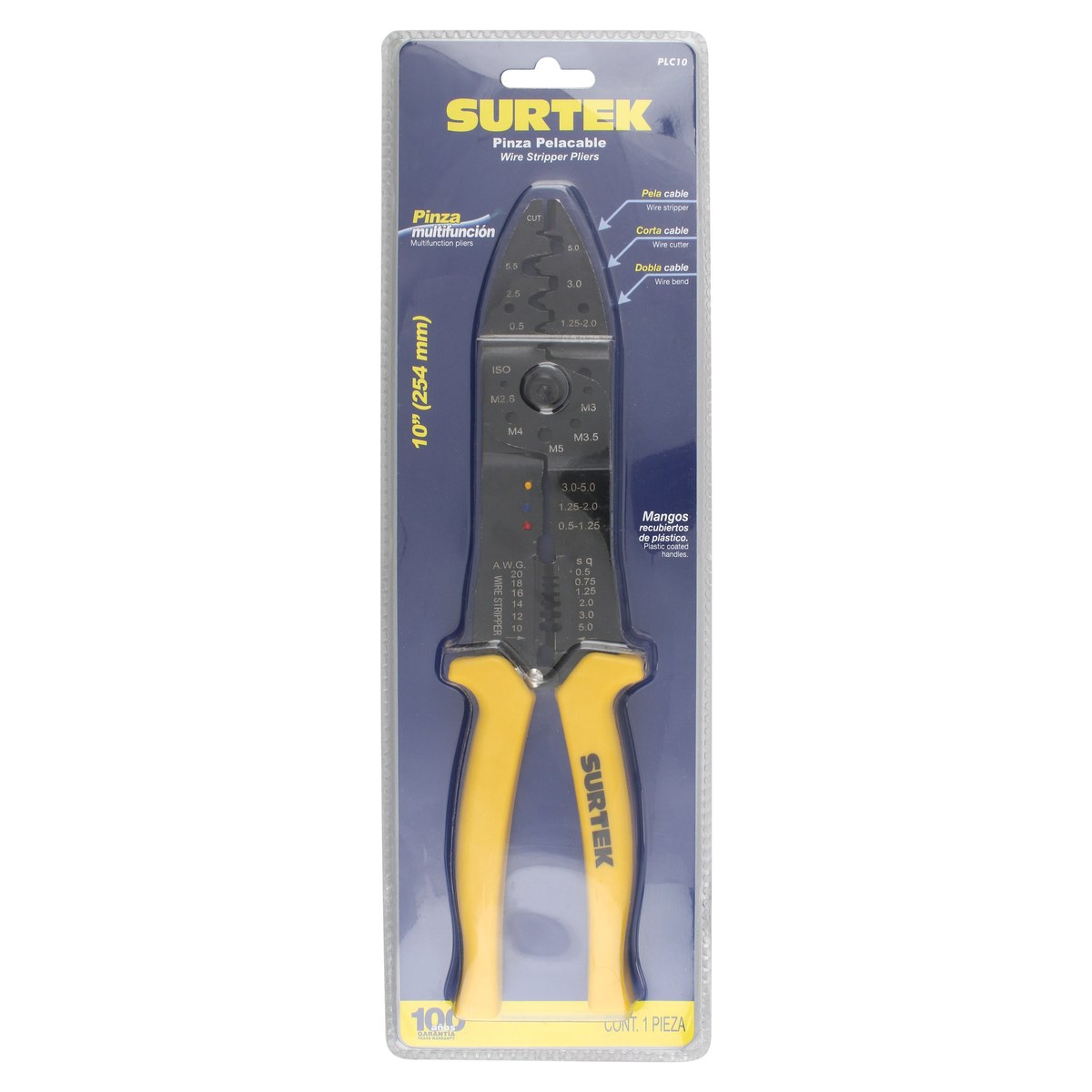 Pinza pelacable 10-20 AWG de  10" Surtek - Imagen 2