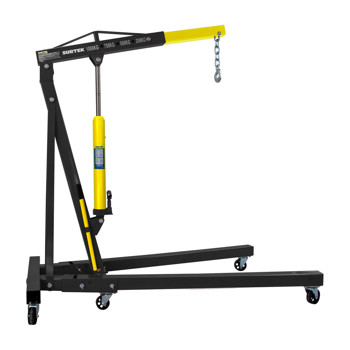 Pluma hidráulica plegable con posición de levantamiento adaptable, 2 ton Surtek