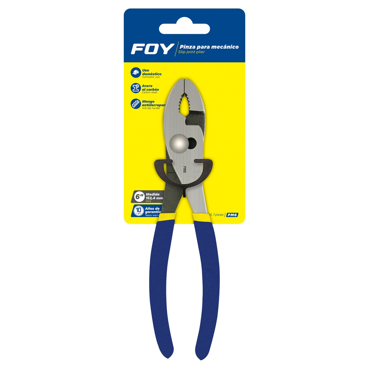 Pinza para mecánico con mango de plastisol de 6" Foy - Imagen 2