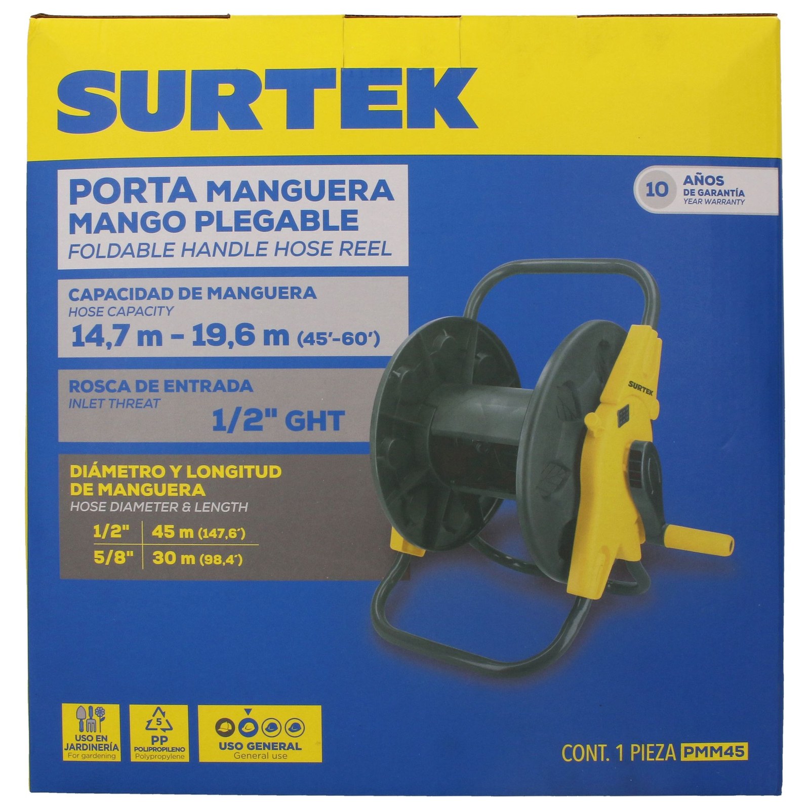 Porta manguera de piso, capacidad de 45 m Surtek - Imagen 4