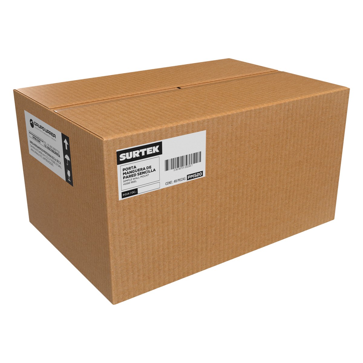 Porta manguera de pared plástico, capacidad de 20 m Surtek - Imagen 2