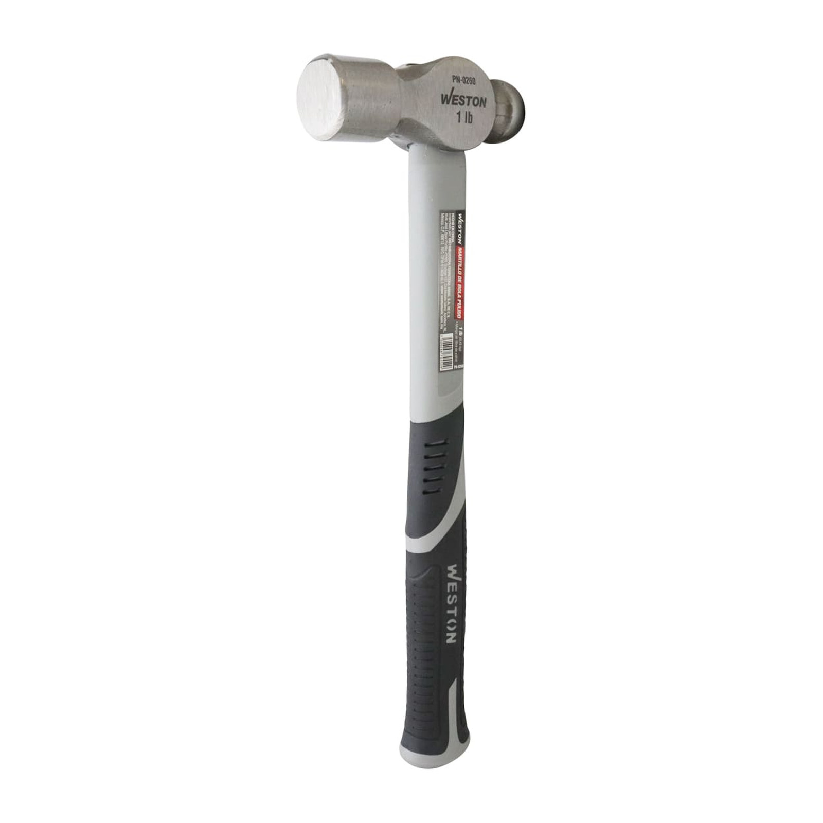 Martillo de Bola Pulido 1 lb con Mango de Fibra de Vidrio 12" WESTON