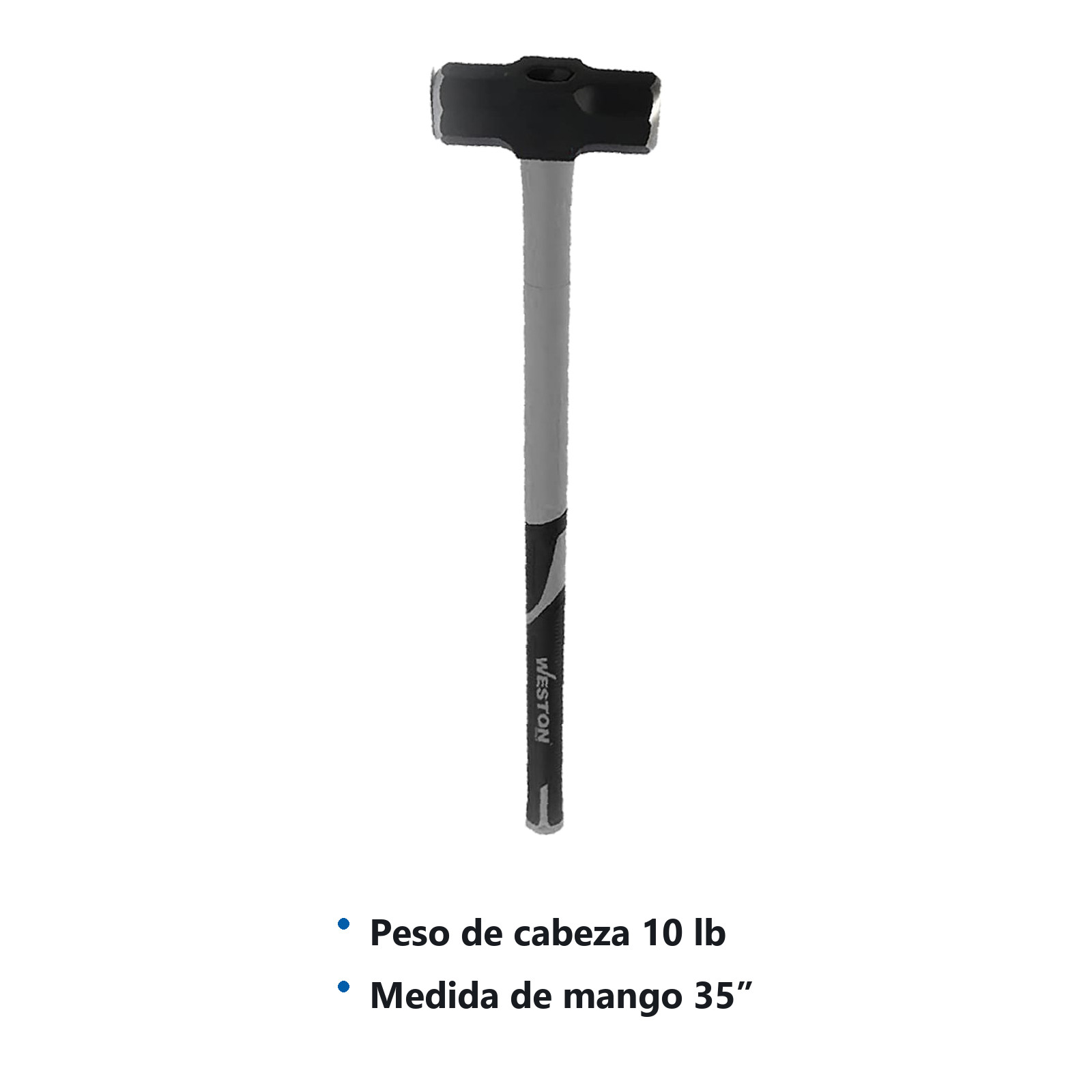 MARRO OCTAGONAL PULIDO 10 LB MANGO 35" DE FIBRA DE VIDRIO LARGO - Imagen 2