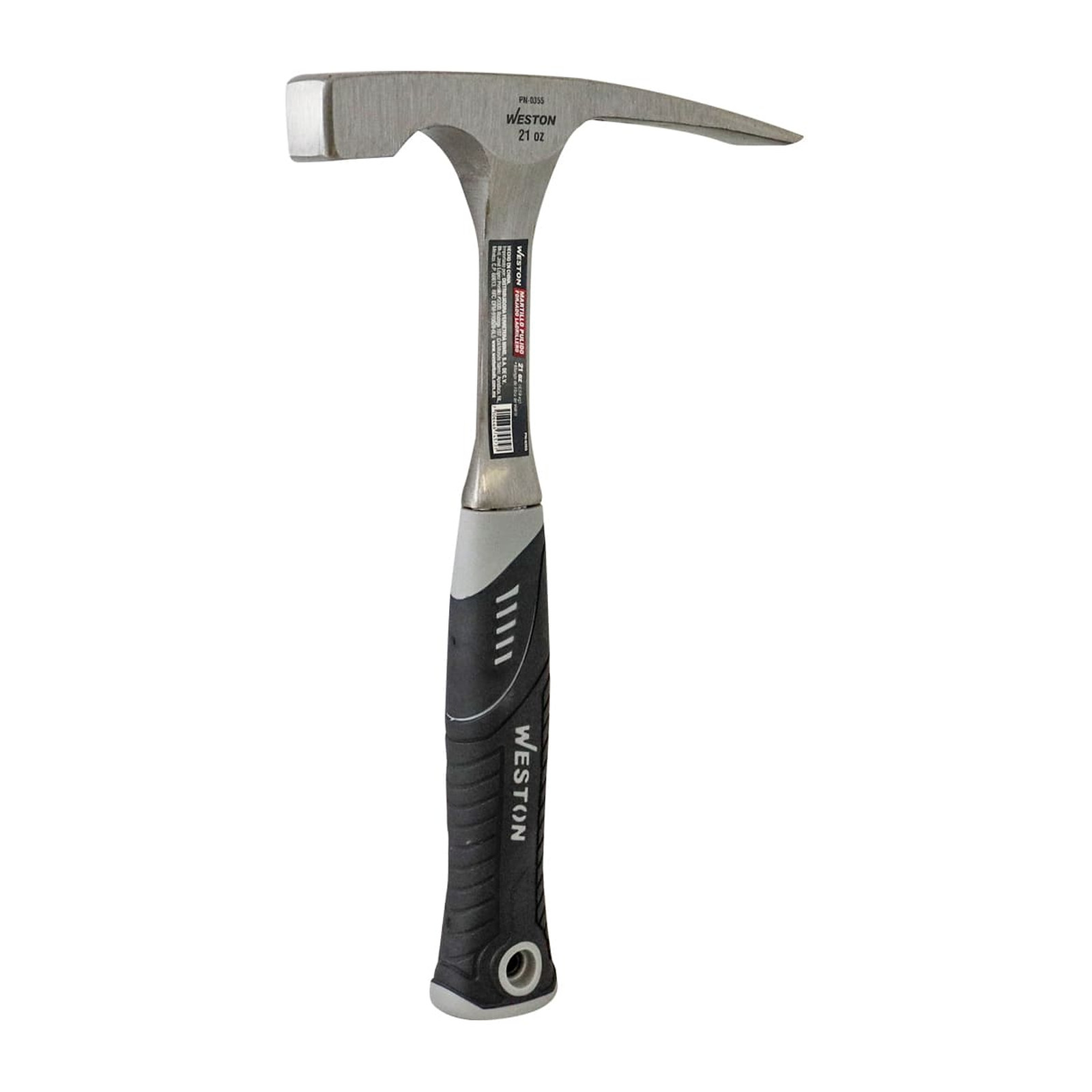 Martillo Ladrillero Pulido Forjado 21 oz Mango 13" de Fibra de Vidrio WESTON