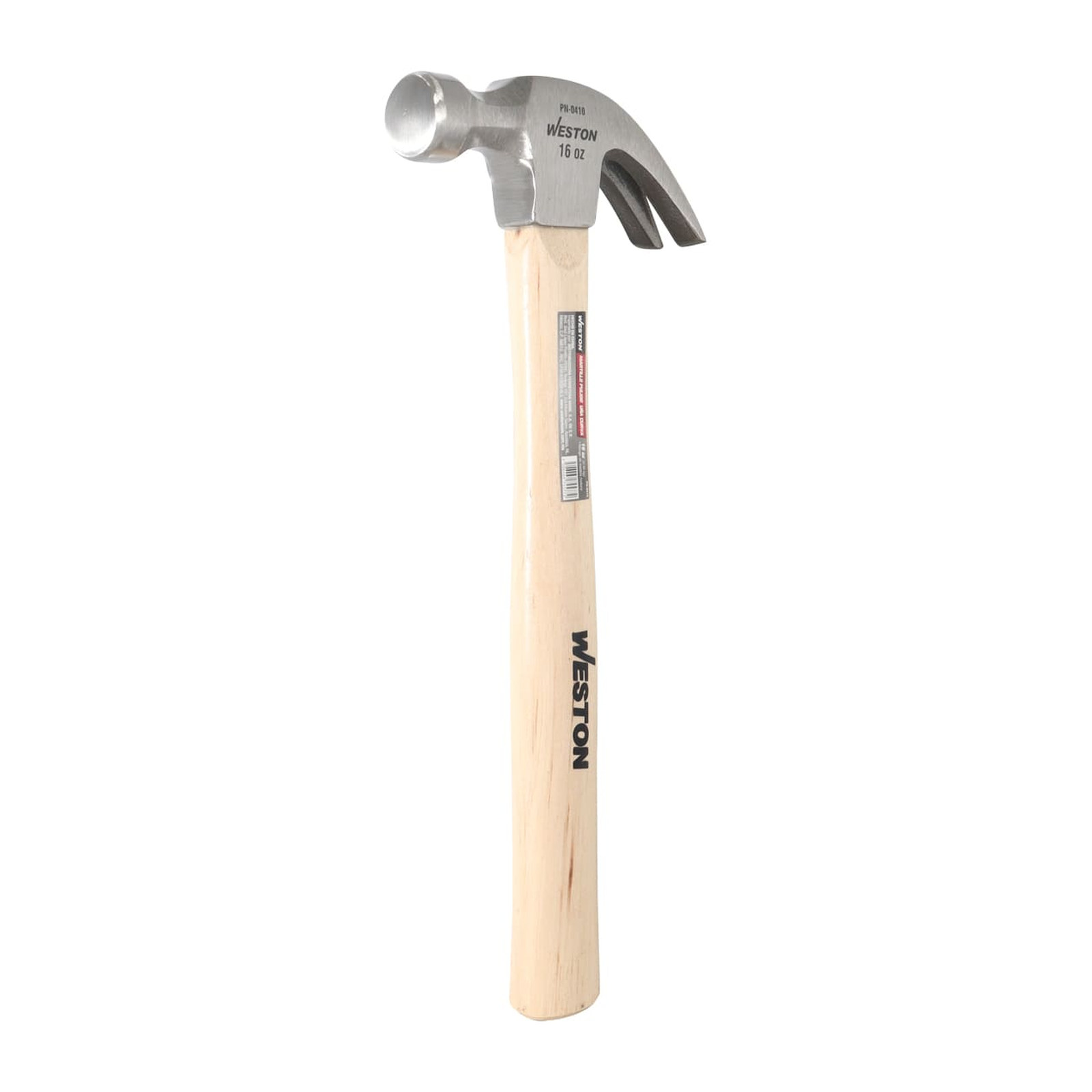 Martillo Pulido Uña Curva 16 oz Mango 13" Madera Hickory Weston