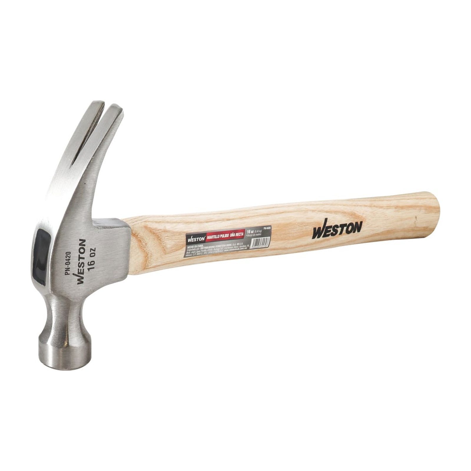 MARTILLO PULIDO UÑA RECTA 16 OZ MANGO 13" DE MADERA - Imagen 3