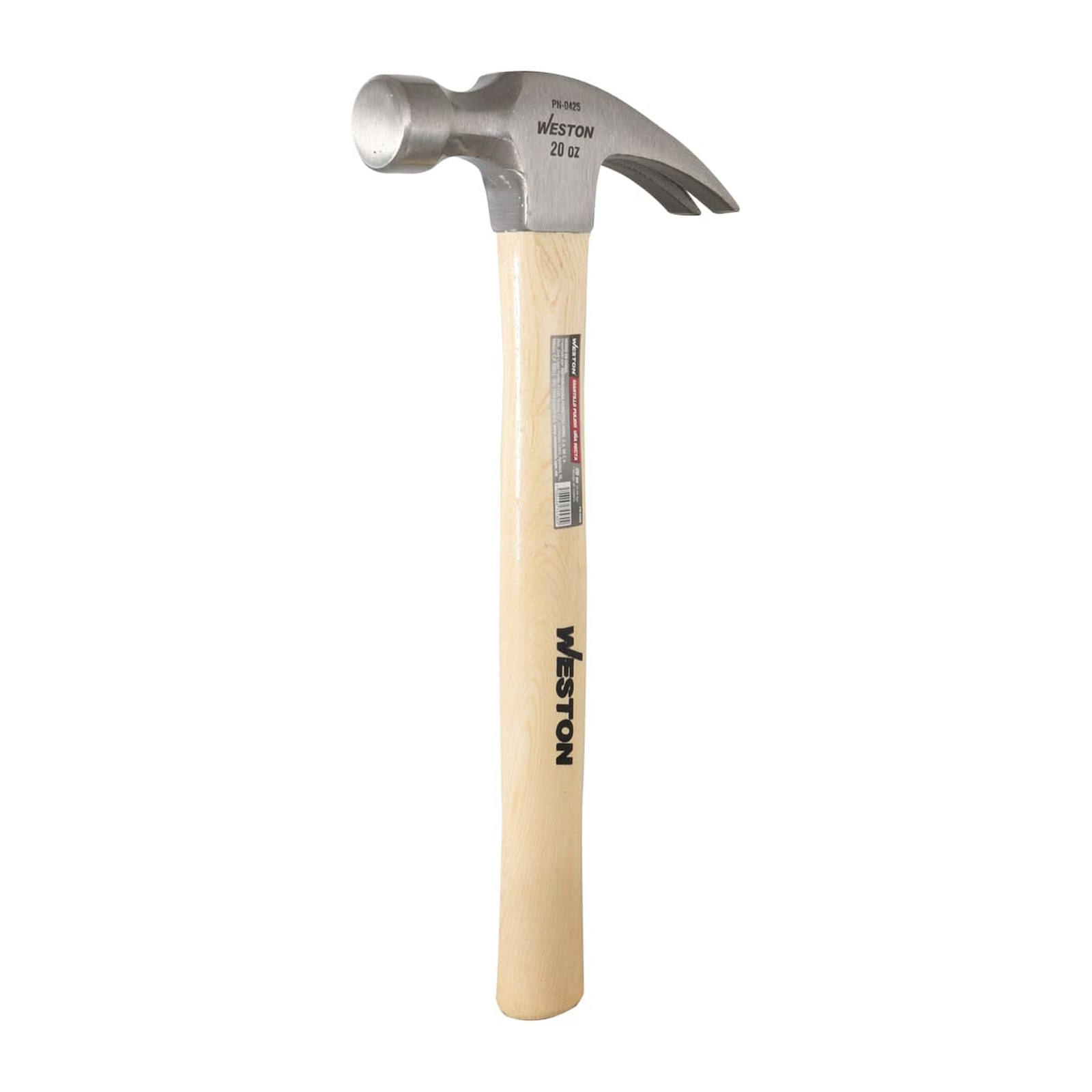 Martillo Pulido Uña Recta 20 oz Mango de Madera 13" Weston