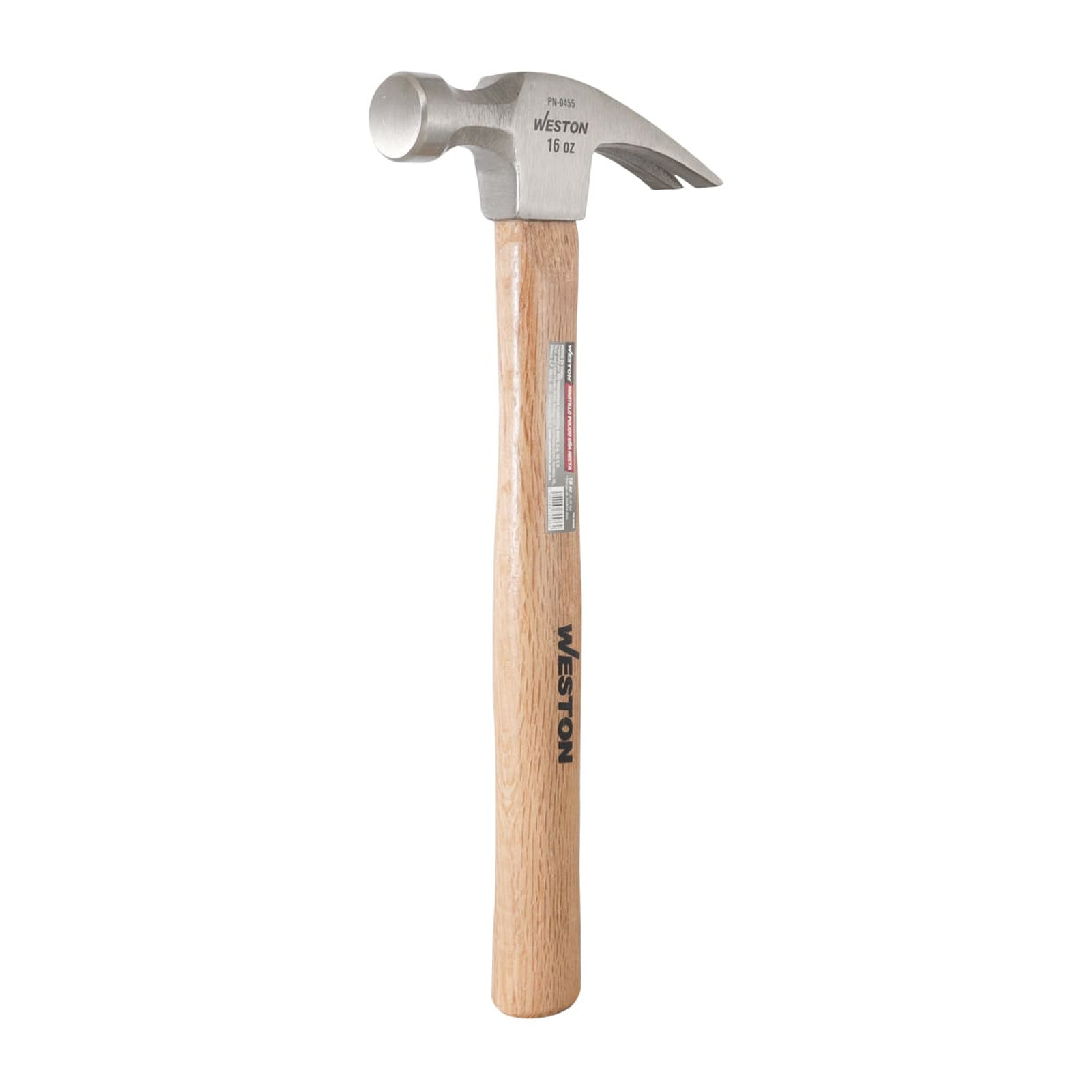 Martillo Pulido Uña Recta 16 oz Mango 13" Madera Dura Weston