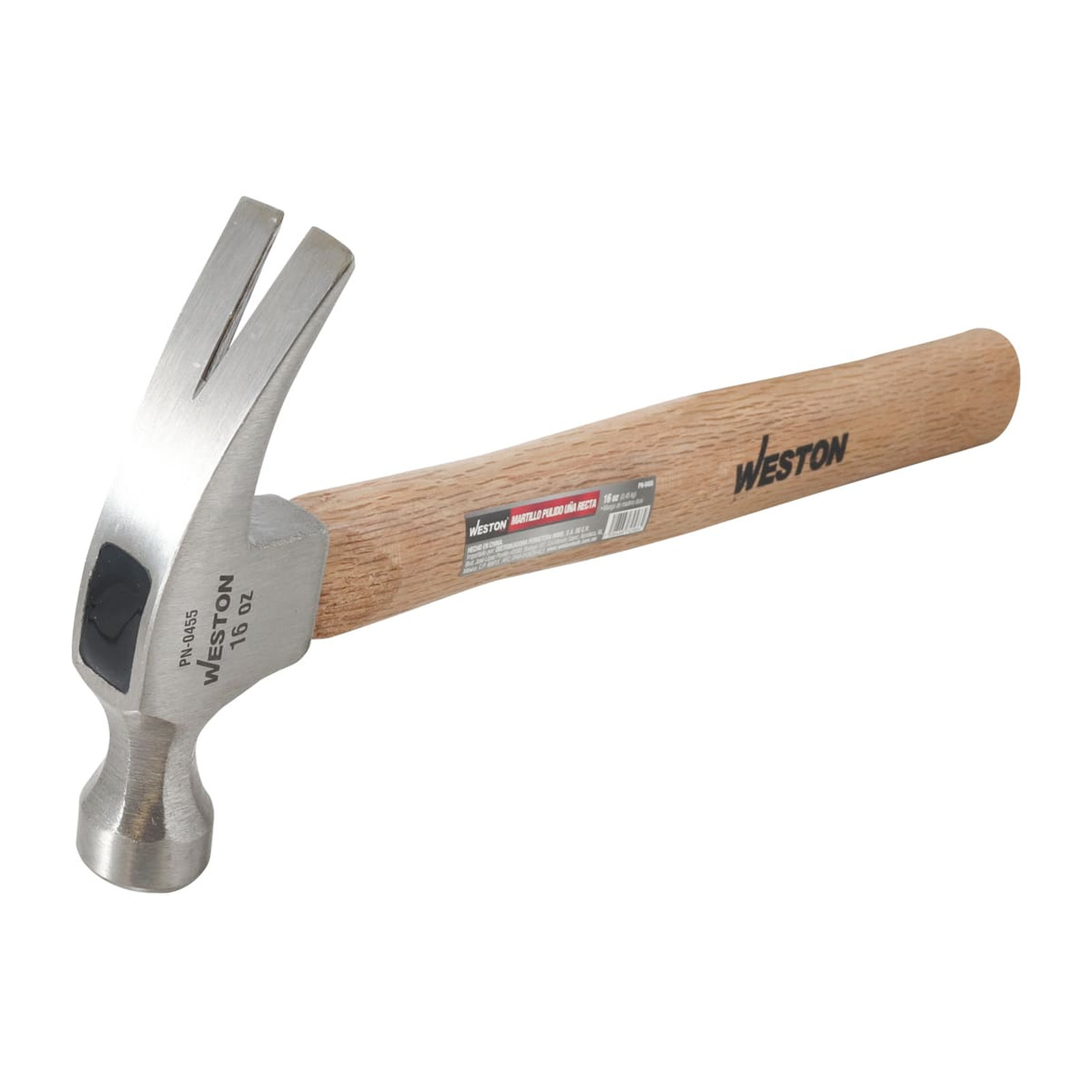 MARTILLO PULIDO UÑA RECTA 16 OZ MANGO 13" DE MADERA DURA - Imagen 3