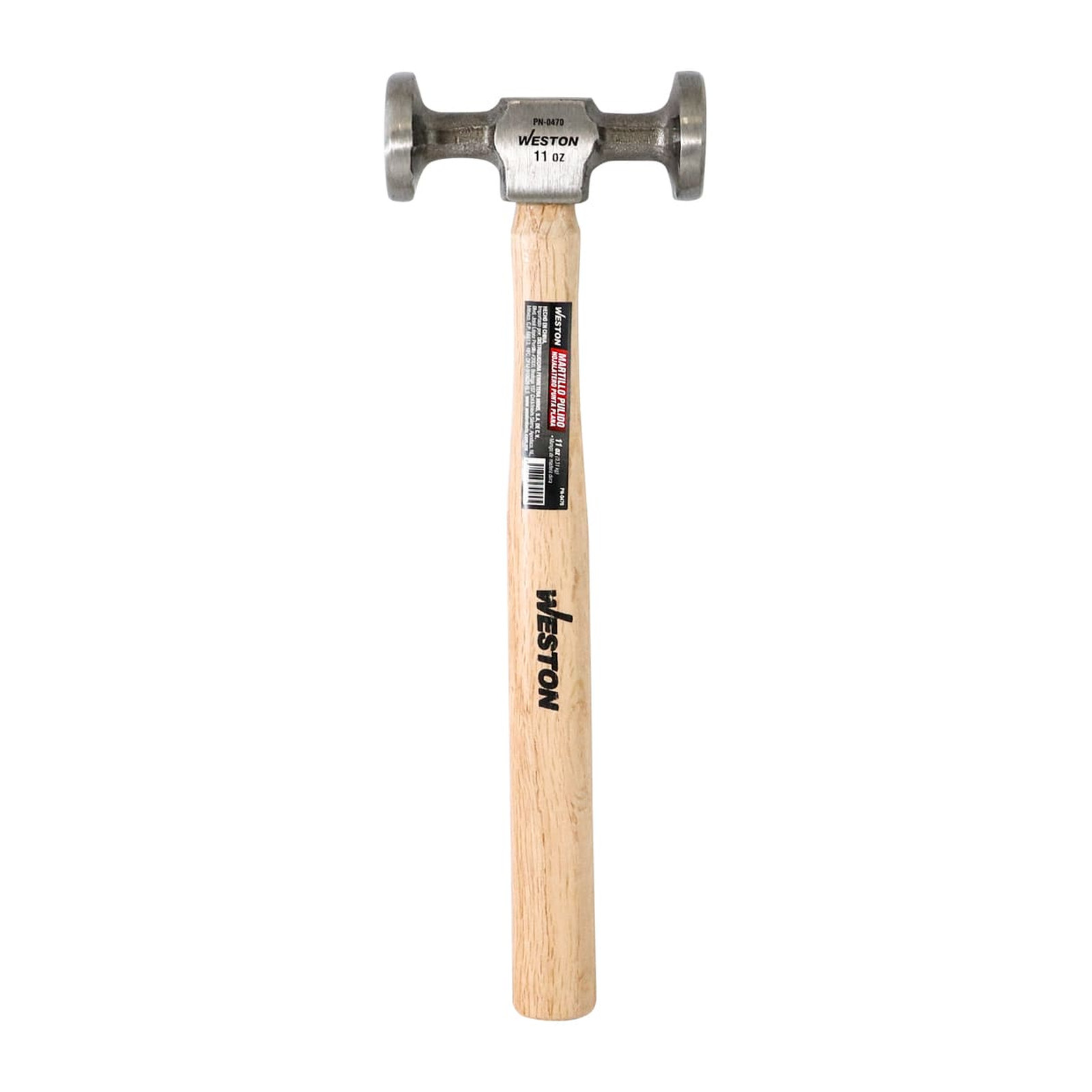 MARTILLO PULIDO HOJALATERO PUNTA PLANA MANGO 13" DE MADERA DURA 11 OZ - Imagen 2