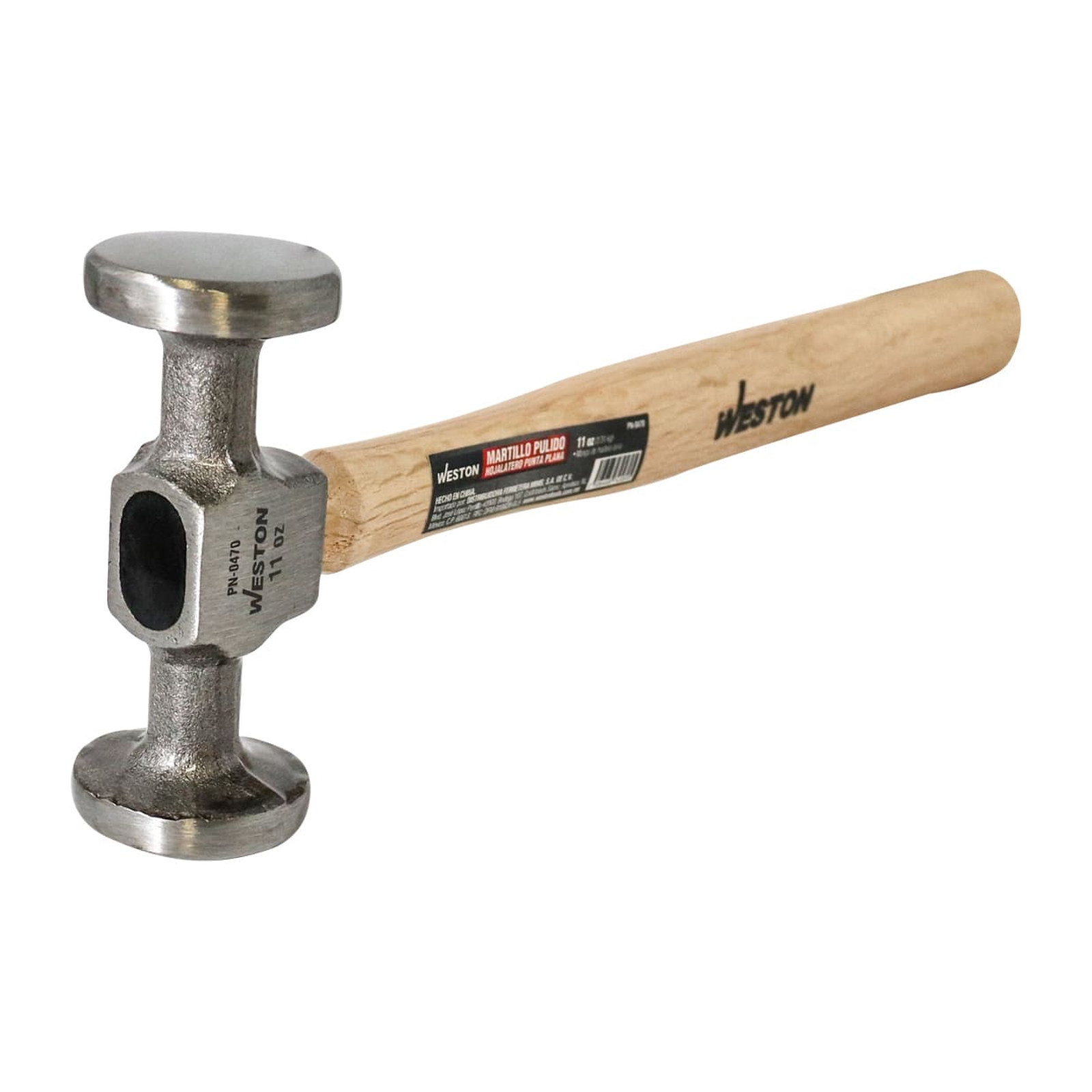 MARTILLO PULIDO HOJALATERO PUNTA PLANA MANGO 13" DE MADERA DURA 11 OZ - Imagen 3