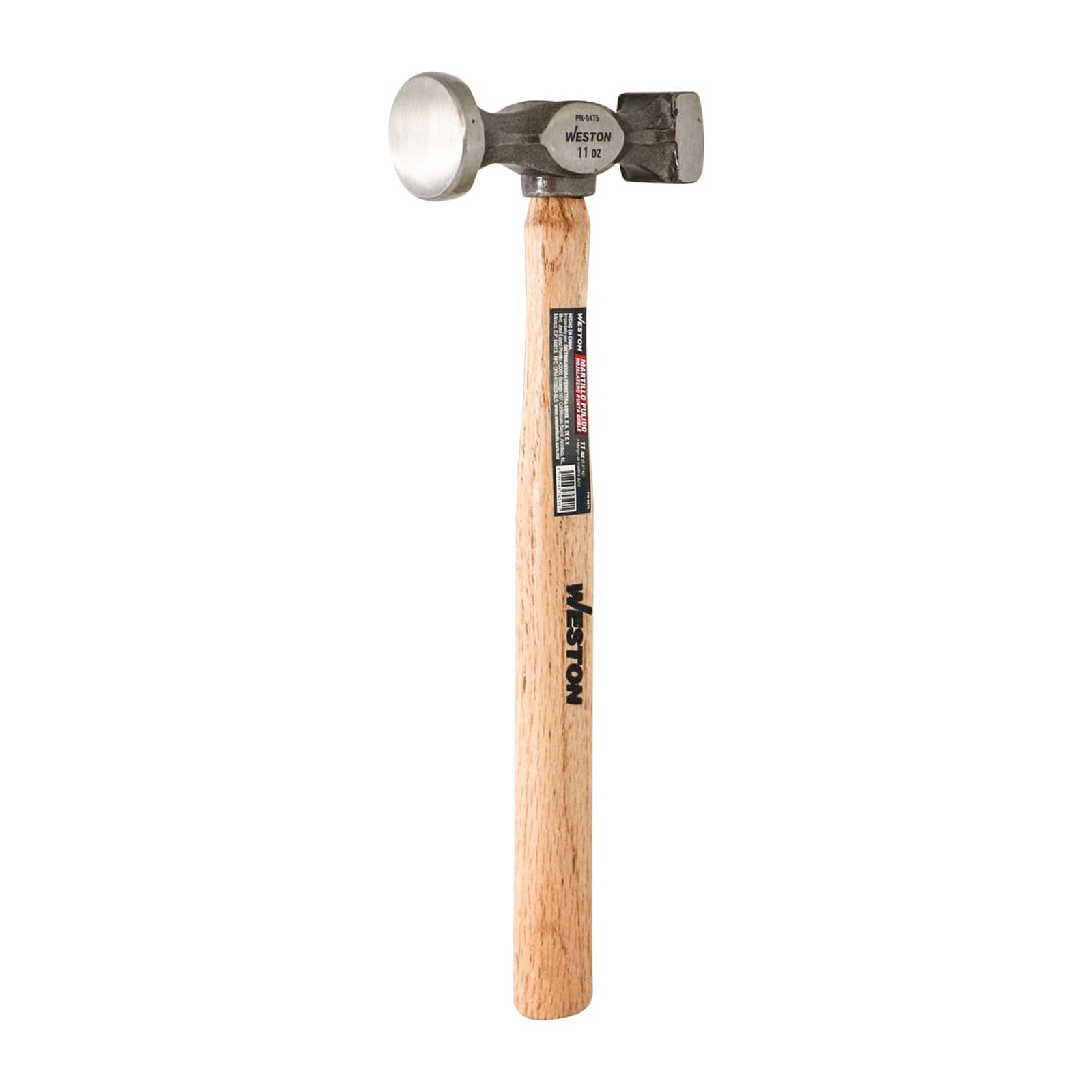 Martillo Hojalatero Pulido Punta Doble Mango de Madera 13" 11 oz Weston