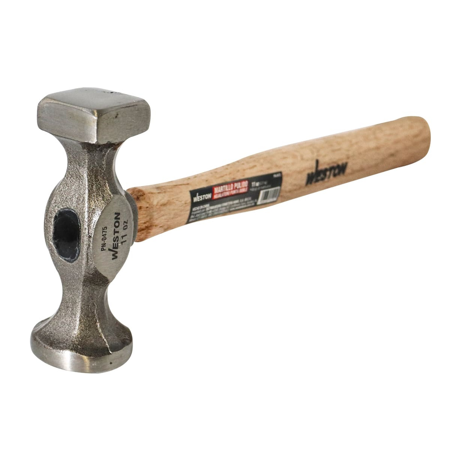MARTILLO PULIDO HOJALATERO PUNTA DOBLE MANGO 13" DE MADERA DURA 11 OZ - Imagen 3
