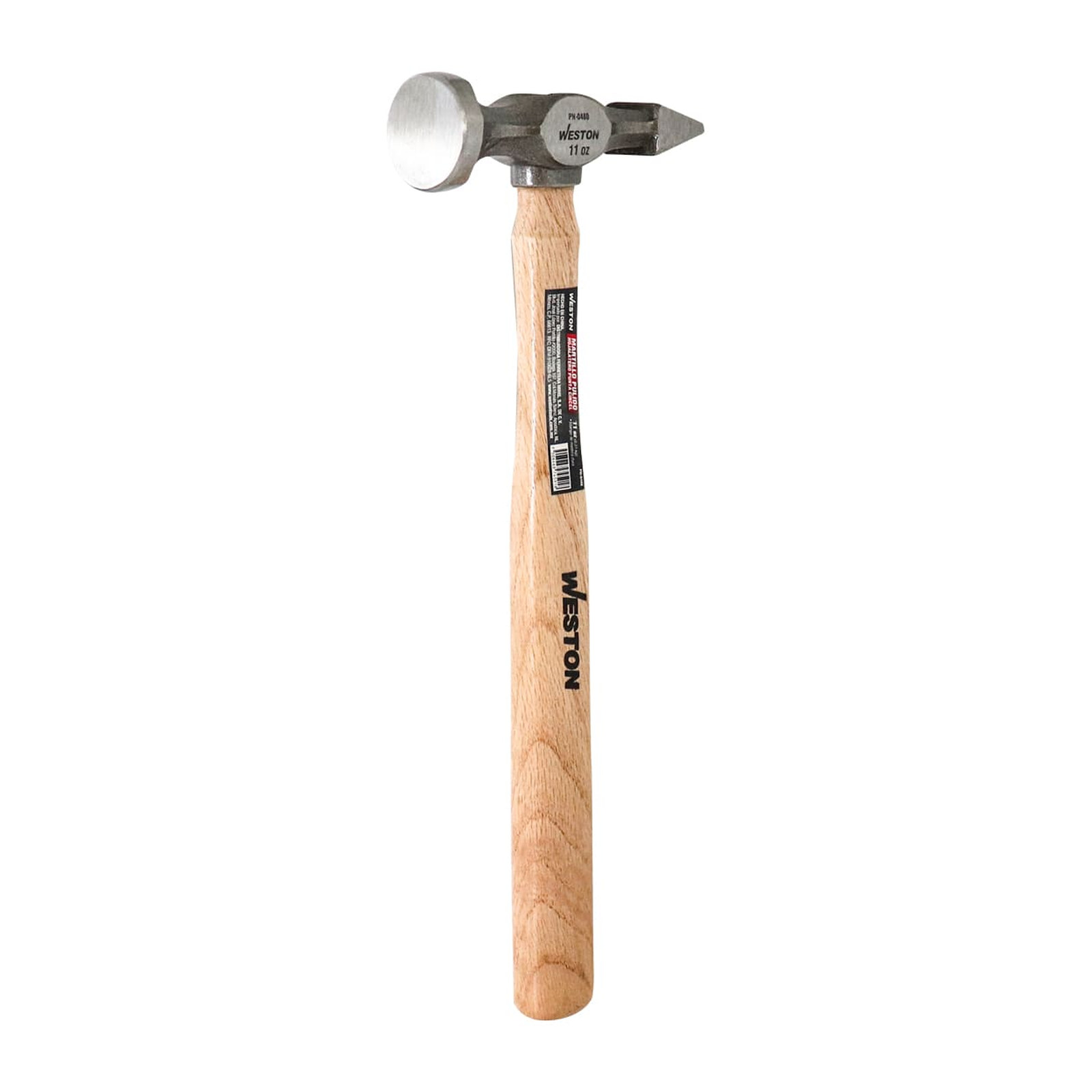 Martillo Pulido Hojalatero Punta Cincel Mango de Madera 13" 11 oz Weston