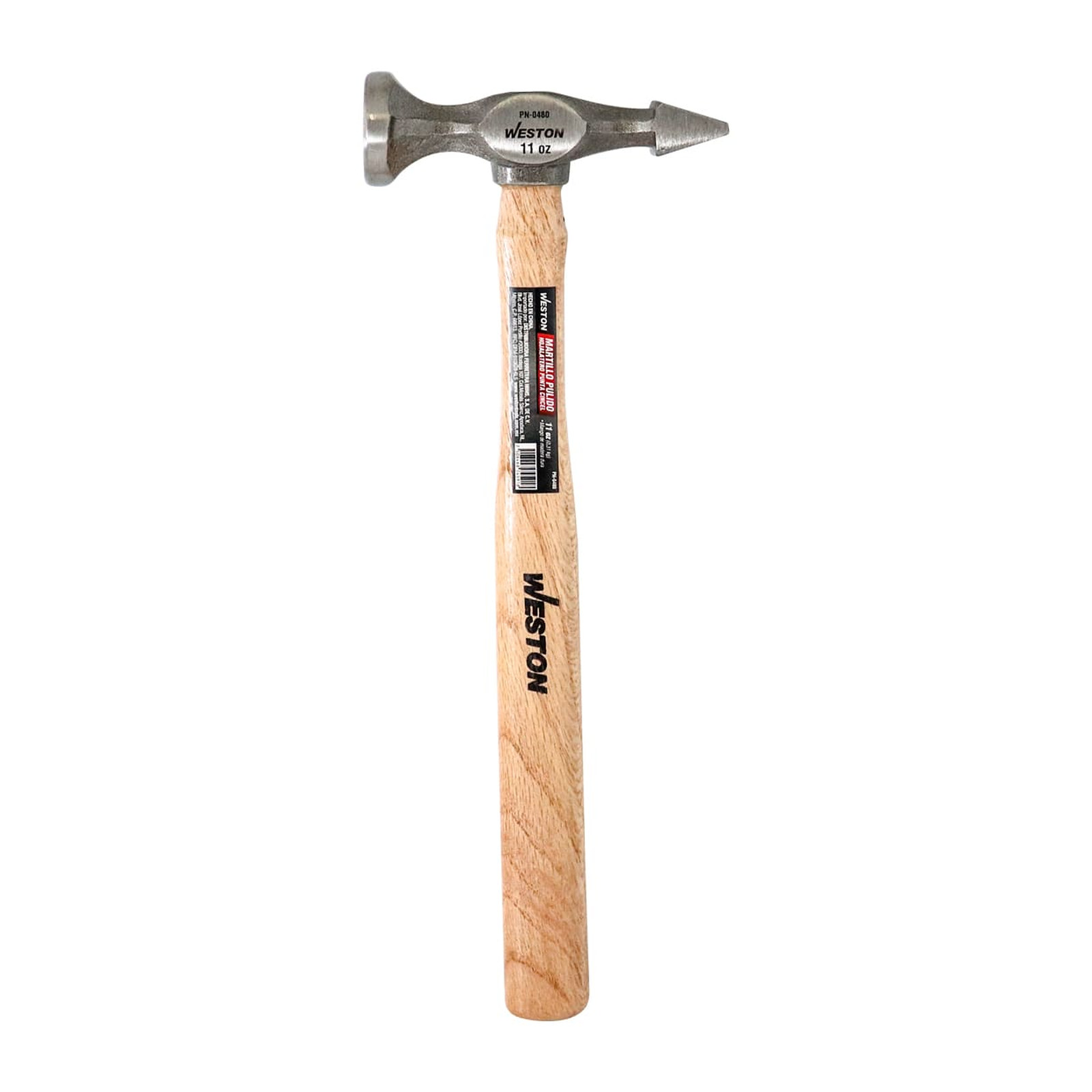 MARTILLO PULIDO HOJALATERO PUNTA CINCEL MANGO 13" DE MADERA DURA 11 OZ - Imagen 2