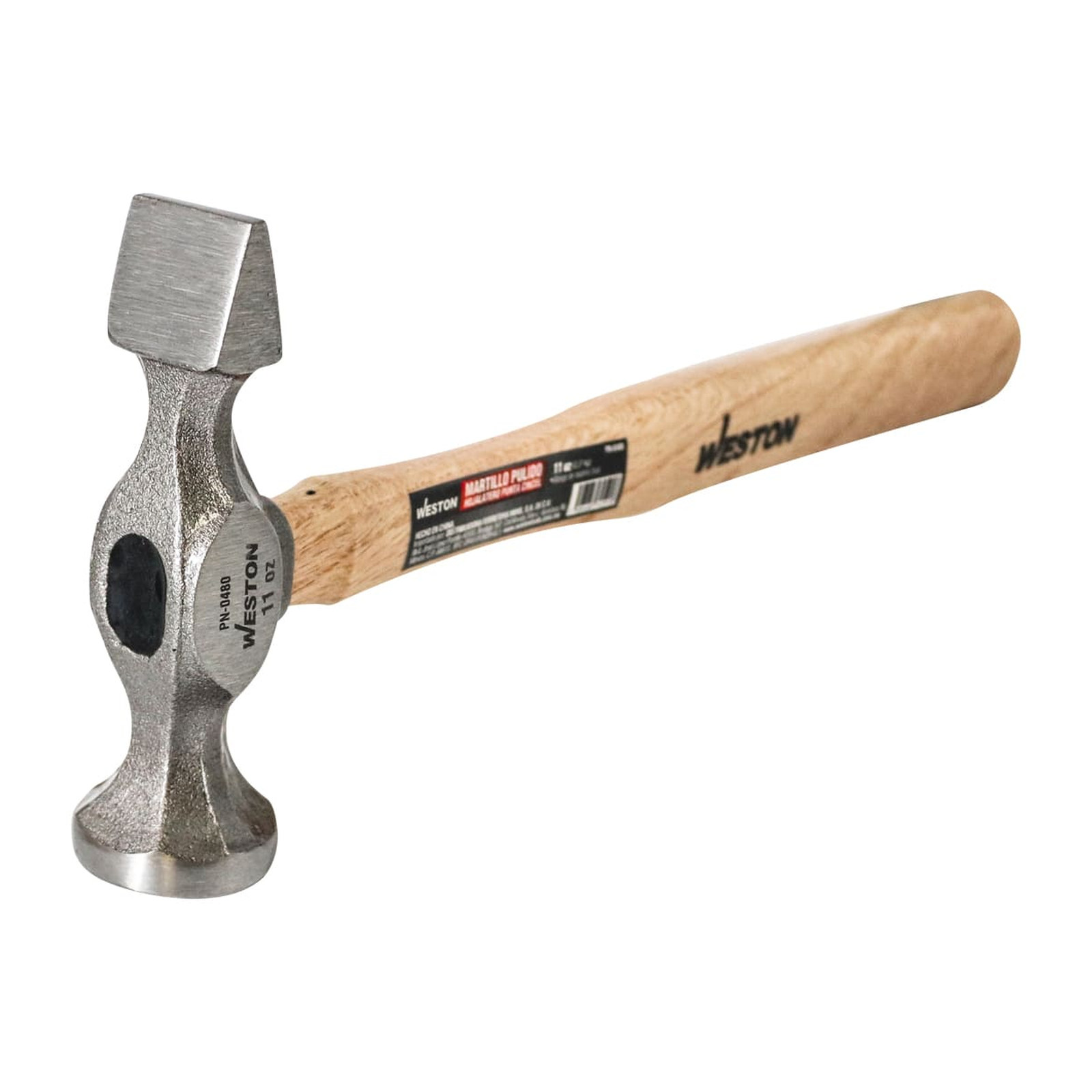 MARTILLO PULIDO HOJALATERO PUNTA CINCEL MANGO 13" DE MADERA DURA 11 OZ - Imagen 3