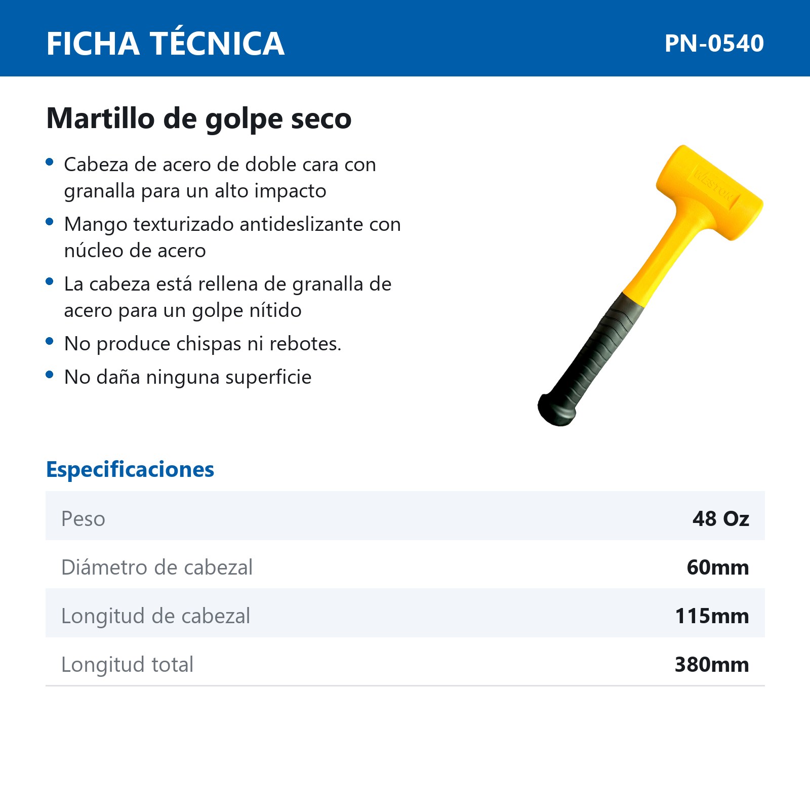 MARTILLO GOLPE SECO 3 LB - Imagen 2