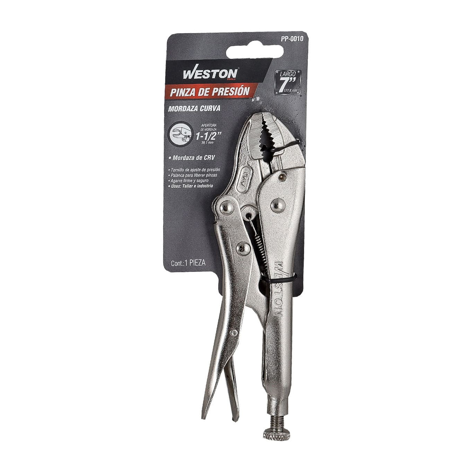 PINZA DE PRESION C/MORDAZA CURVA CRV 7'' (7CR) (CAJA C/6 PZAS - PRECIO X PIEZA) - Imagen 4