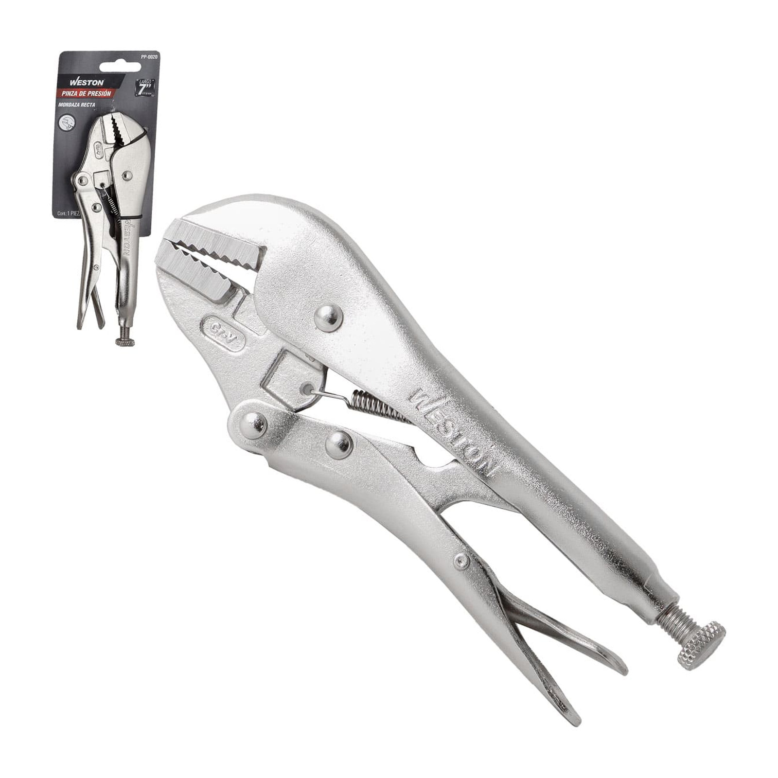 Pinza de Presión con Mordaza Recta CRV 7" WESTON