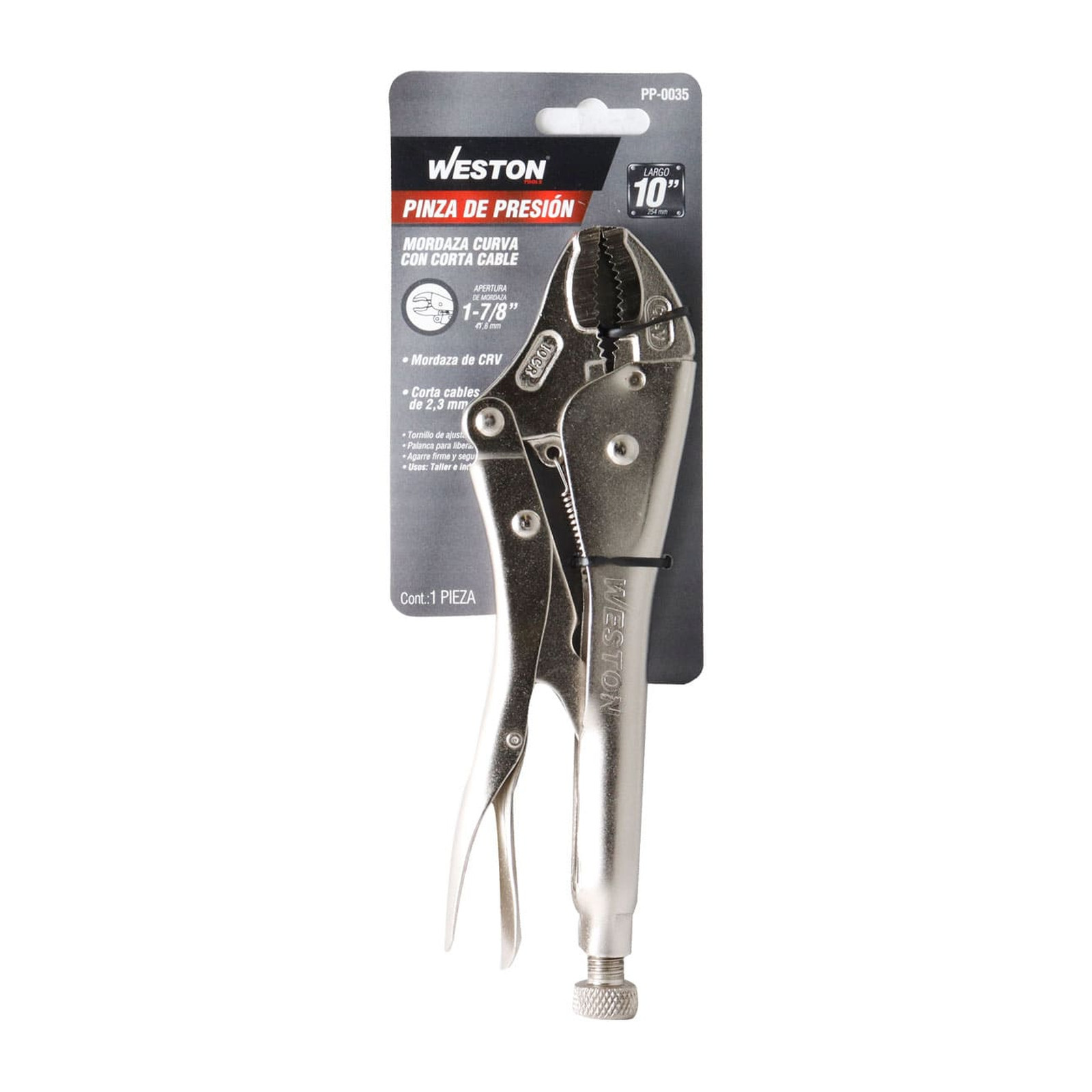 PINZA DE PRESION C/MORDAZA CURVA CRV C/CORTA CABLE 10'' (10WR) (CAJA C/6 PZAS - PRECIO X PIEZA) - Imagen 4