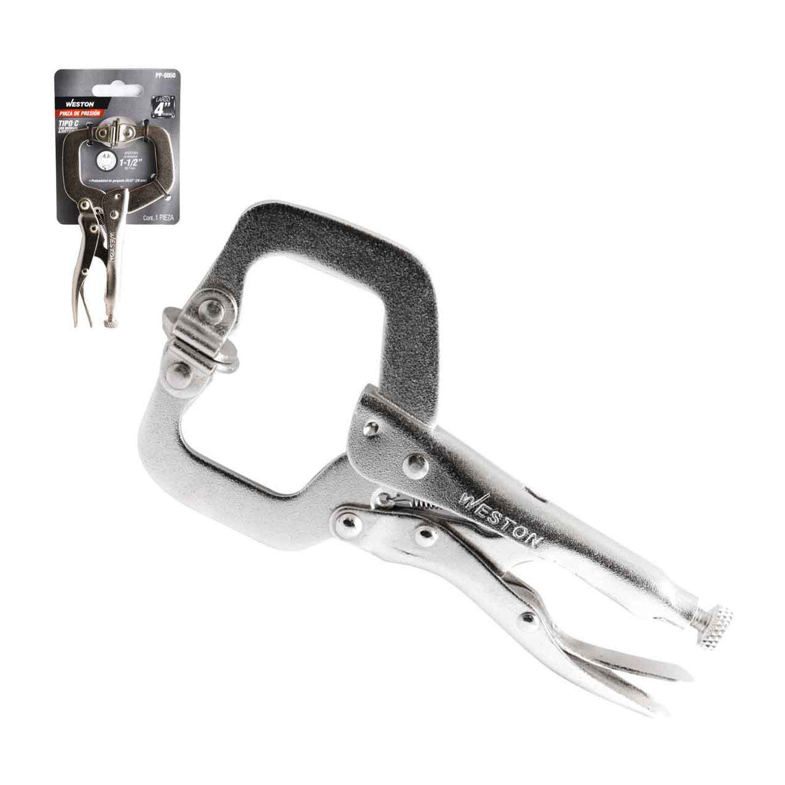 Pinza de Presión Tipo C con Mordaza Ajustable 4" WESTON