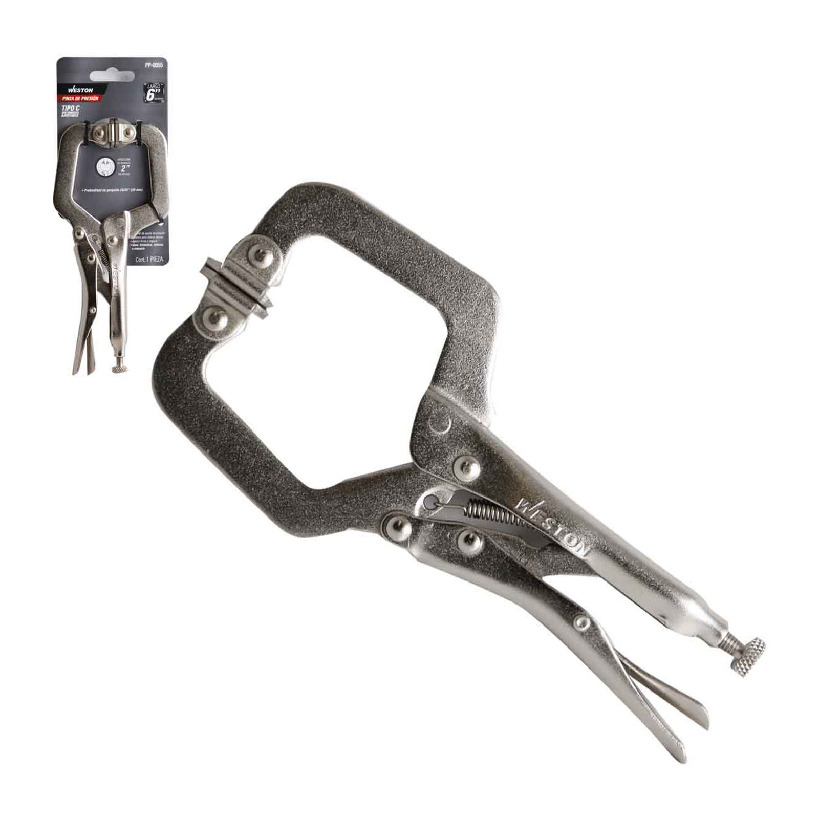 Pinza de Presión Tipo C con Mordaza Ajustable 6" WESTON