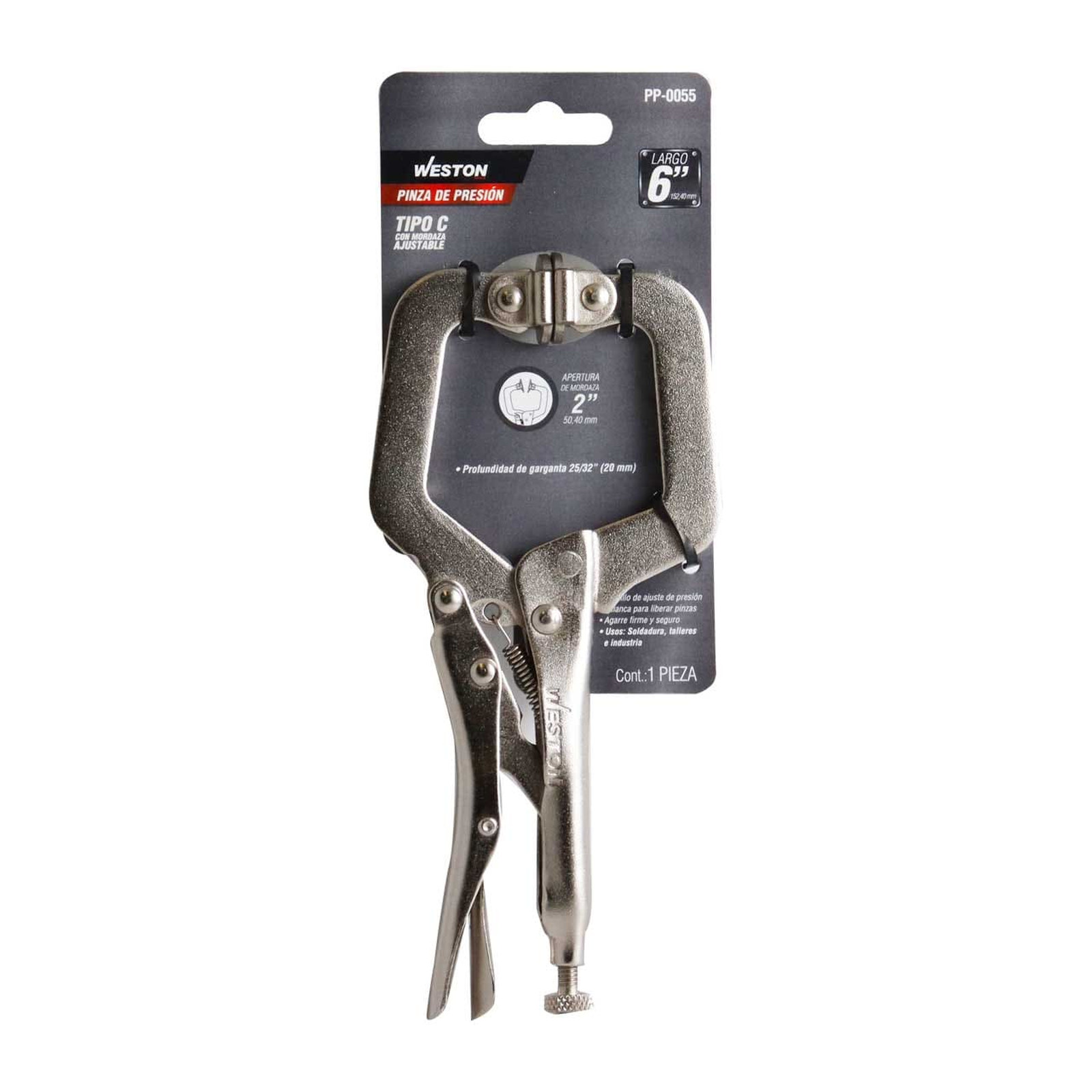 PINZA DE PRESION TIPO C C/MORDAZA AJUSTABLE 6'' (6SP) (CAJA C/6 PZAS - PRECIO X PIEZA) - Imagen 4