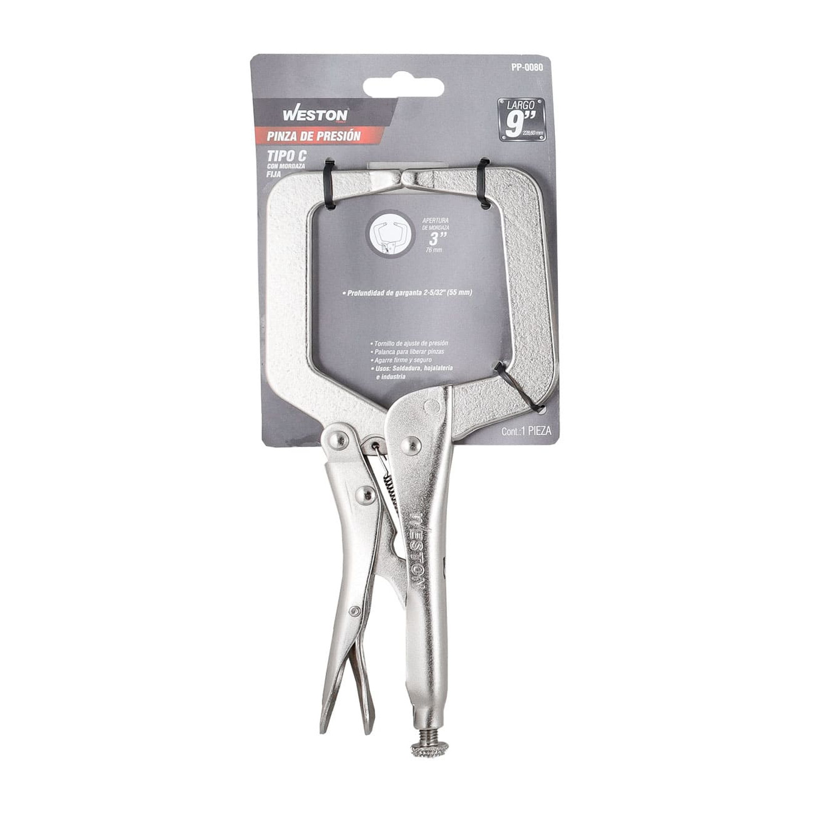 PINZA DE PRESION TIPO C C/MORDAZA FIJA 9'' (CAJA C/6 PZAS - PRECIO X PIEZA) - Imagen 4