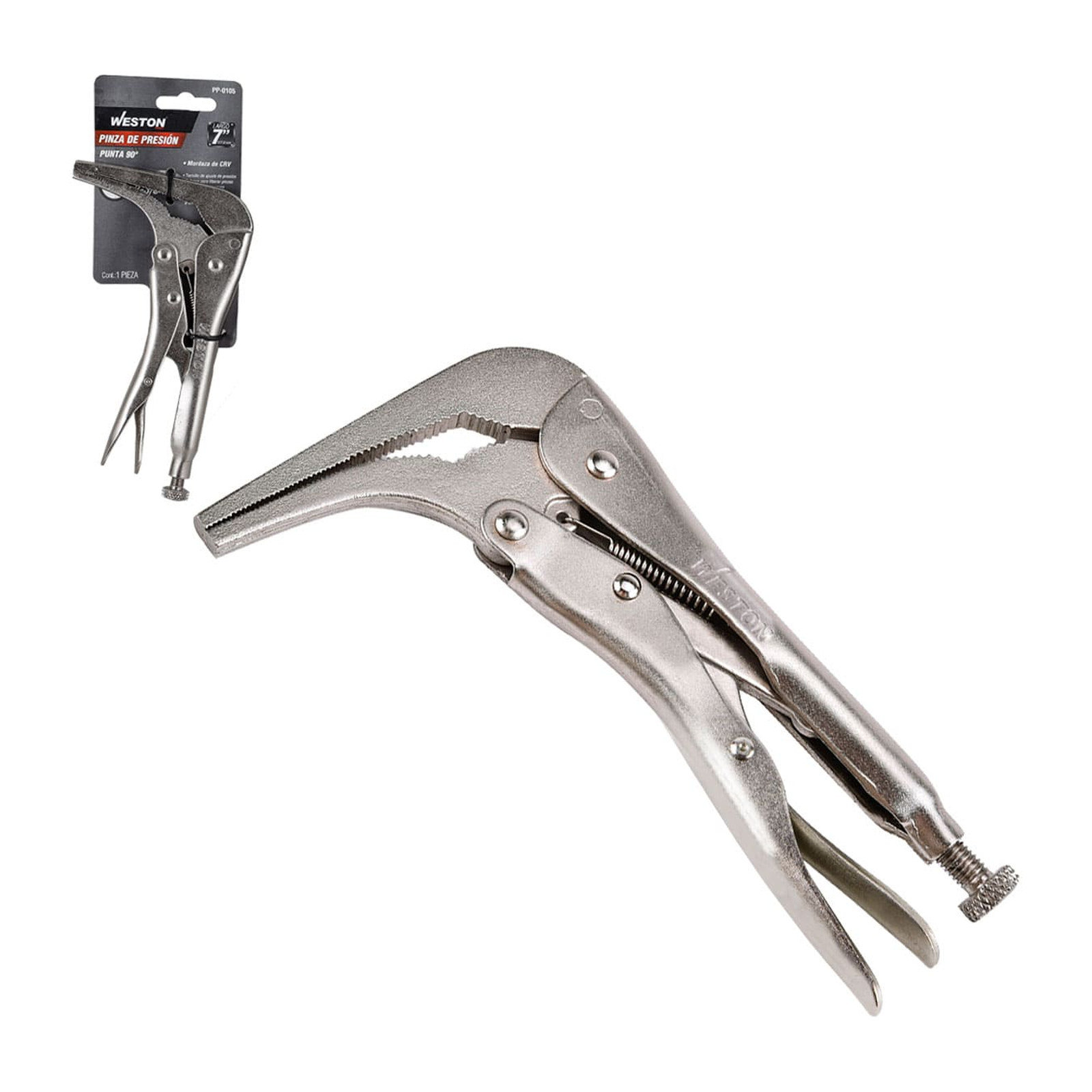Pinza de Presión Punta 90 Grados 7" WESTON