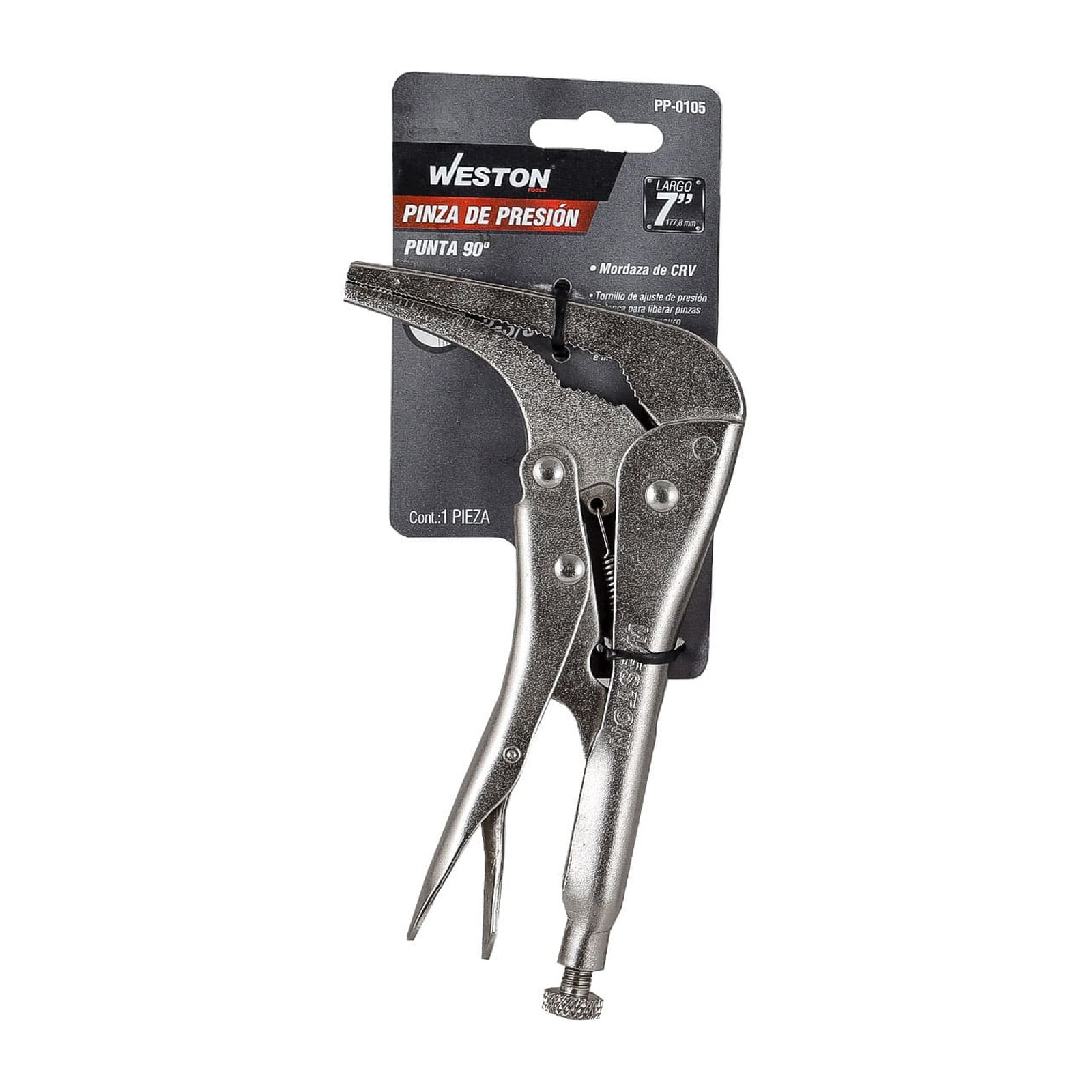 PINZA DE PRESION PUNTA 90 GRADOS 7'' (CAJA C/6 PZAS - PRECIO X PIEZA) - Imagen 4