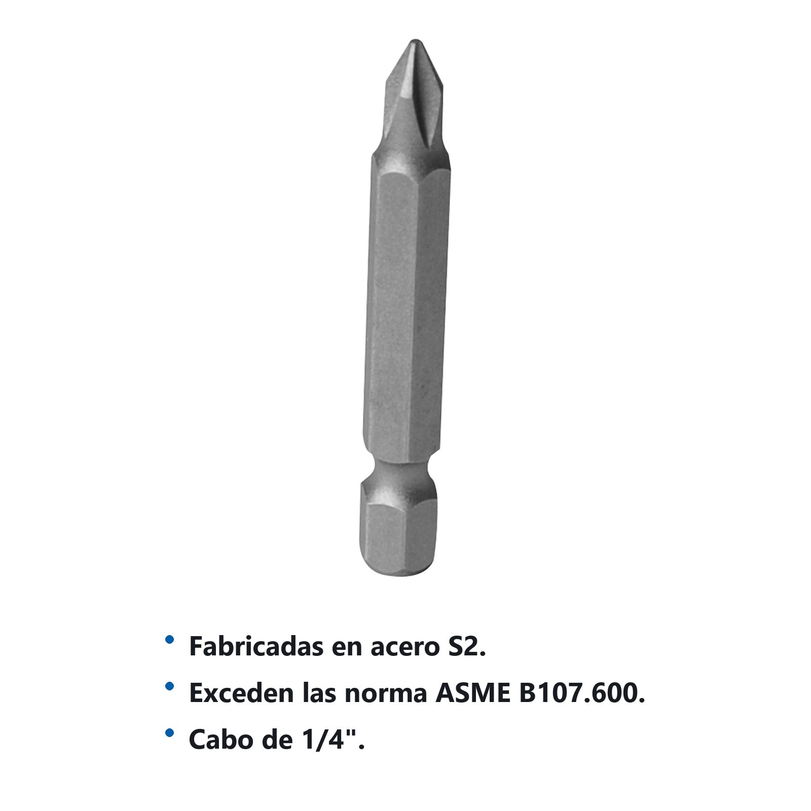 Punta Phillips de poder hexágono de 1/4", #2 x 2" 15 piezas Surtek - Imagen 2