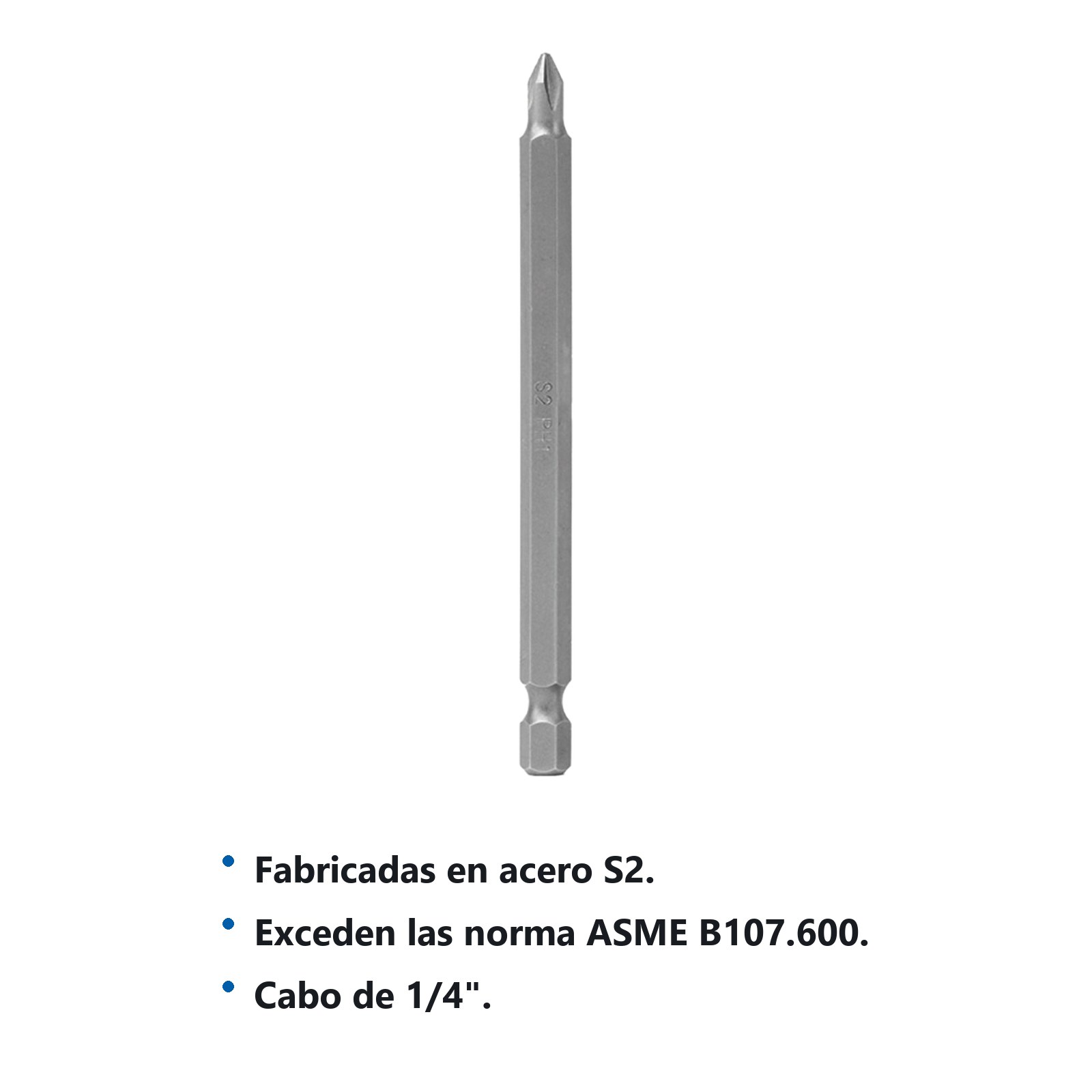 Punta Phillips de poder hexágono de 1/4", #2 x 4" 5 piezas Surtek - Imagen 2