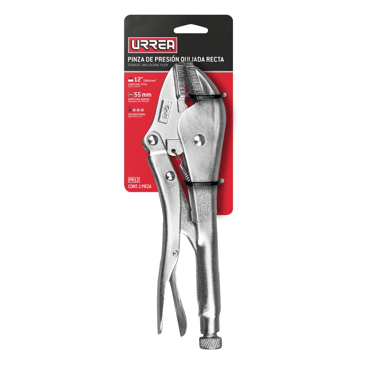Pinza de presión de 12" punta recta Urrea - Imagen 2